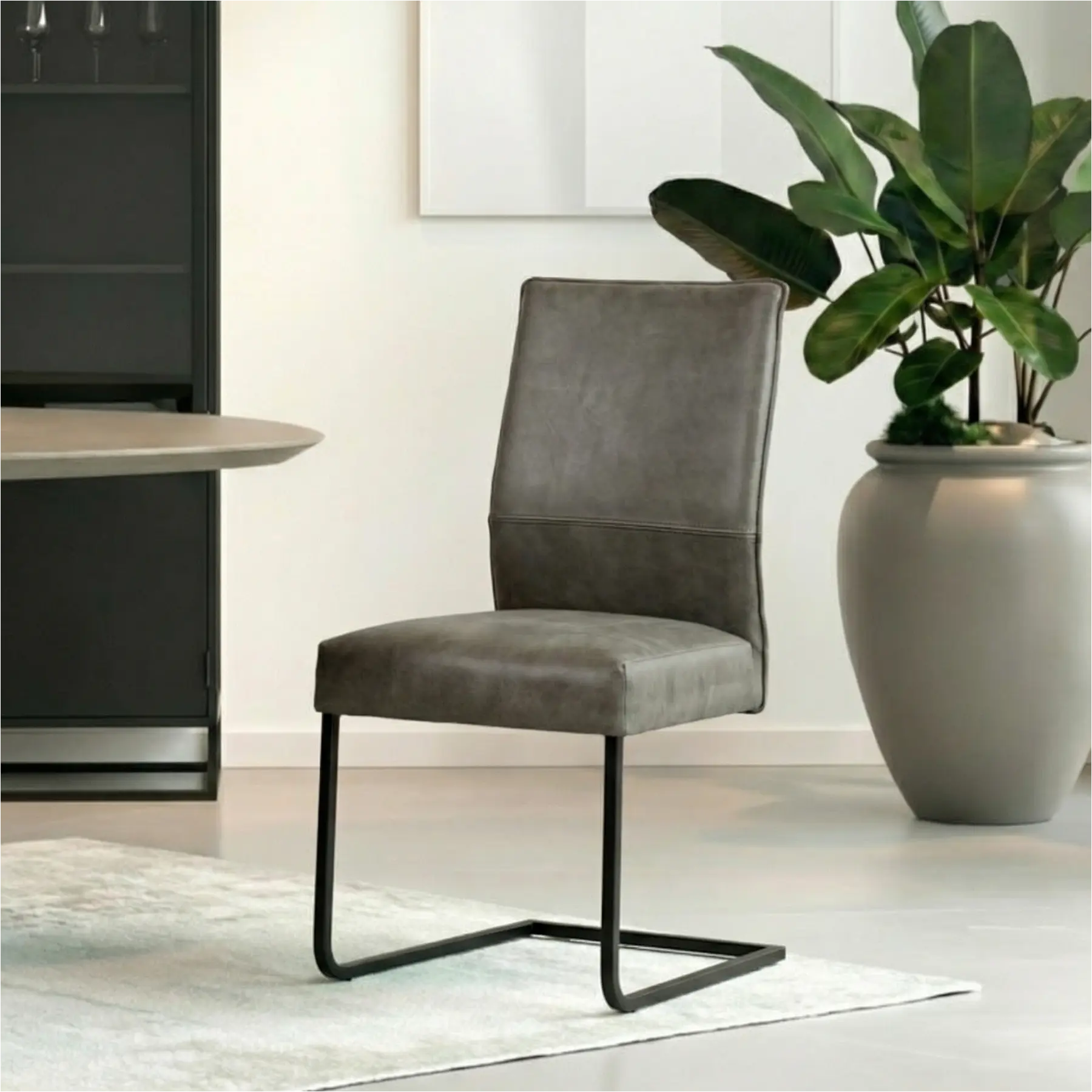 afbeelding van Leren eetkamerstoel Remix