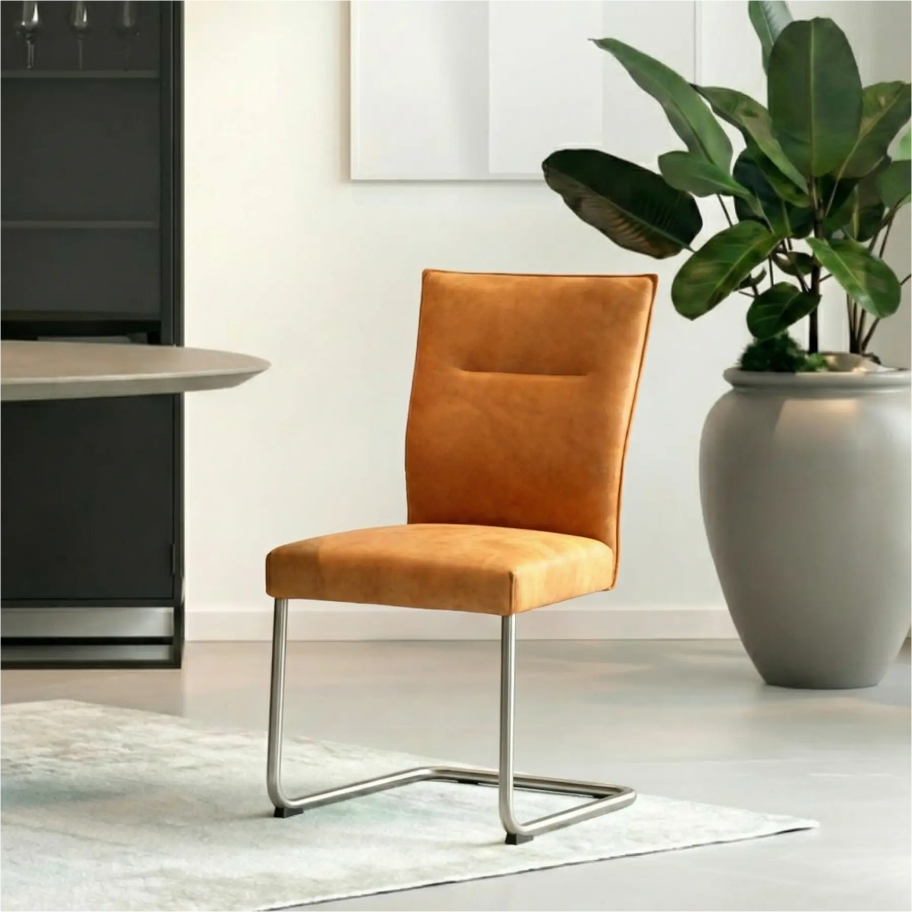 afbeelding van Leren eetkamerstoel Retro