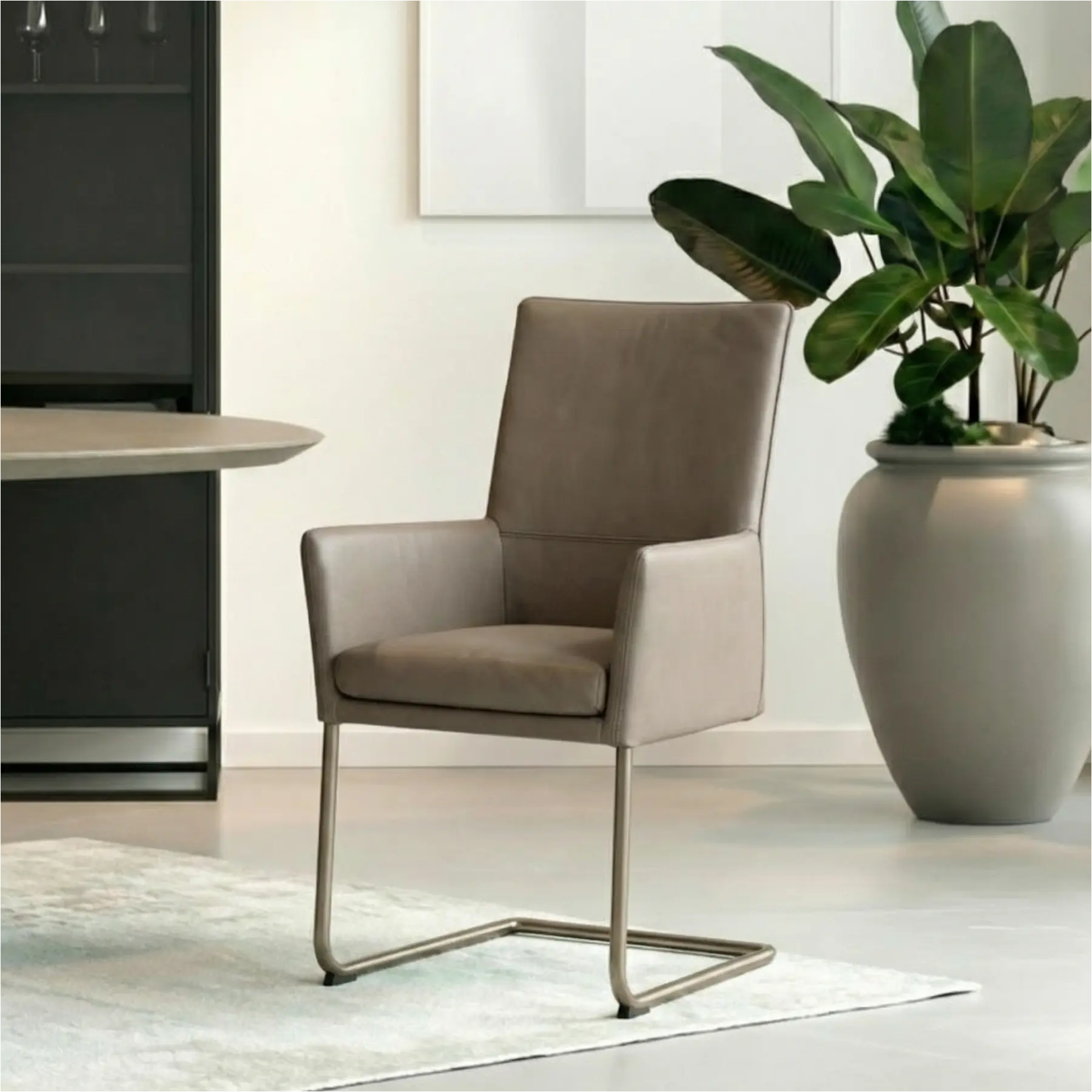 afbeelding van Leren eetkamerstoel Rumor