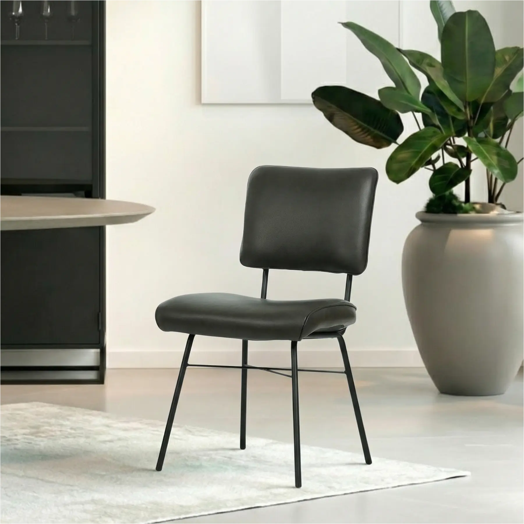 afbeelding van Leren eetkamerstoel Solid