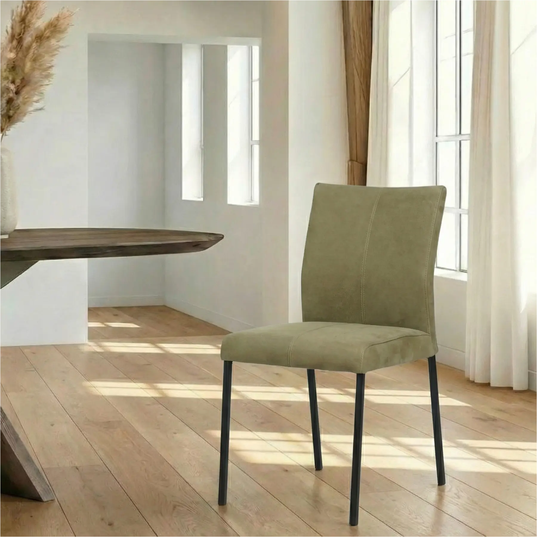 afbeelding van Leren eetkamerstoel Basic