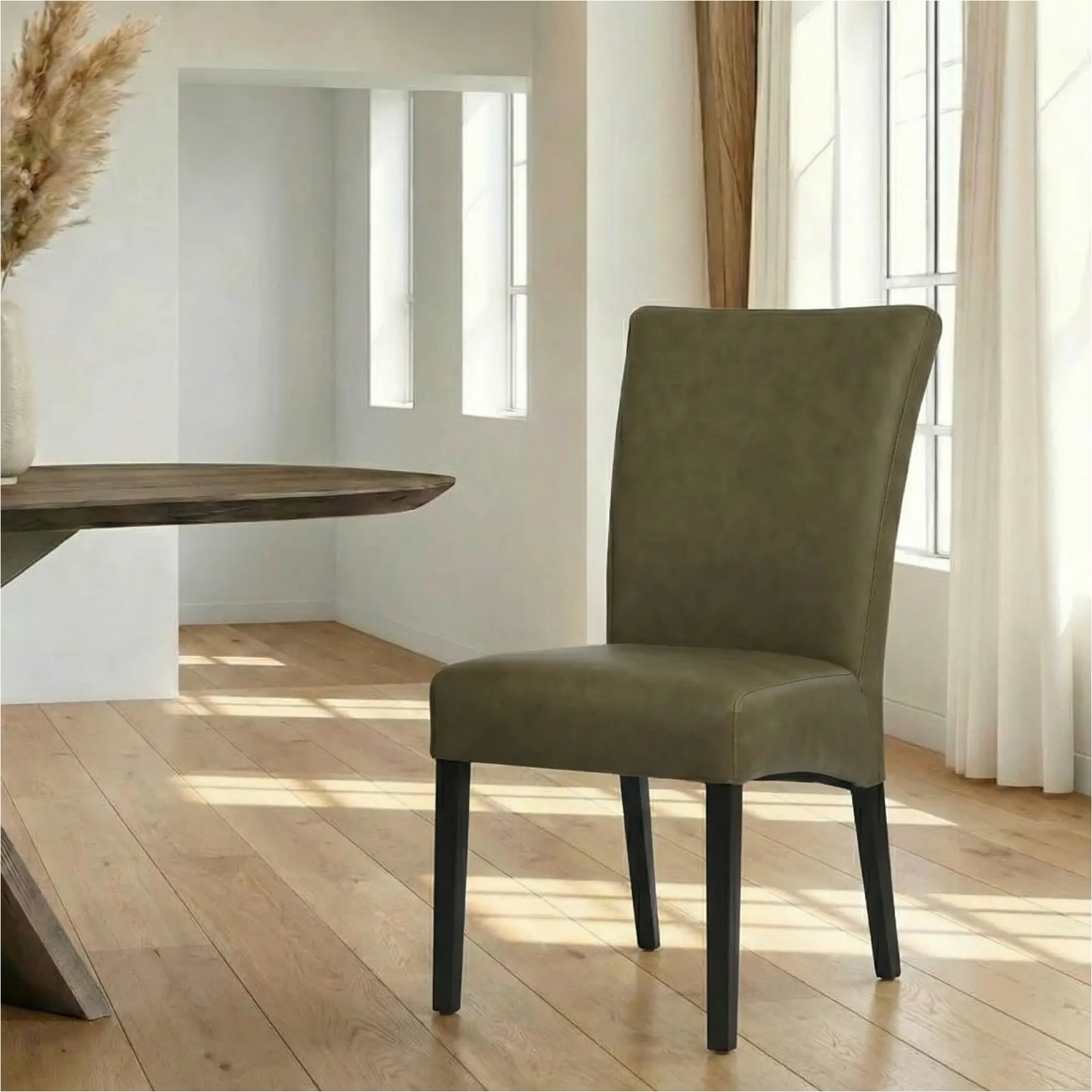 afbeelding van Leren eetkamerstoel Just