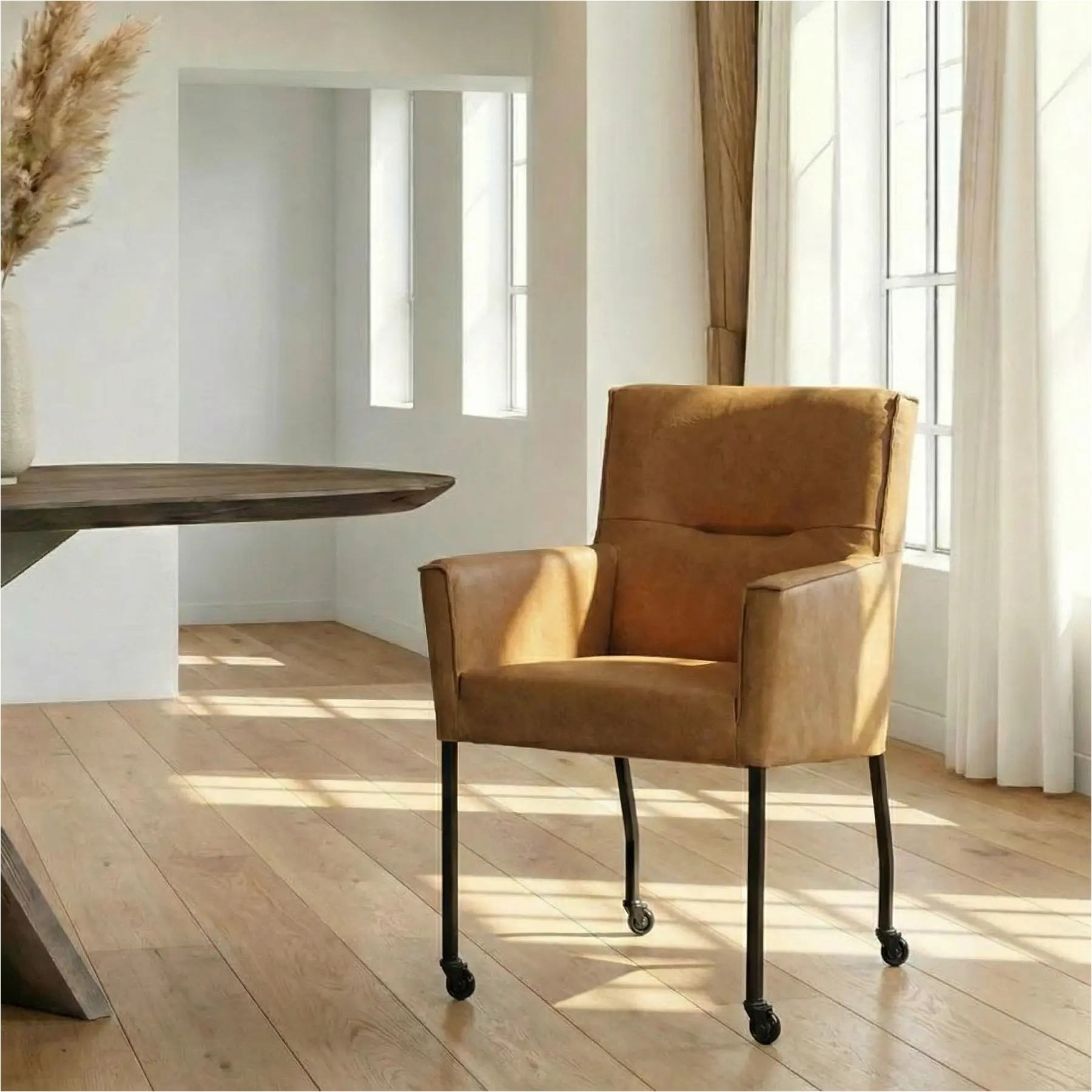 afbeelding van Leren eetkamerstoel Lucky