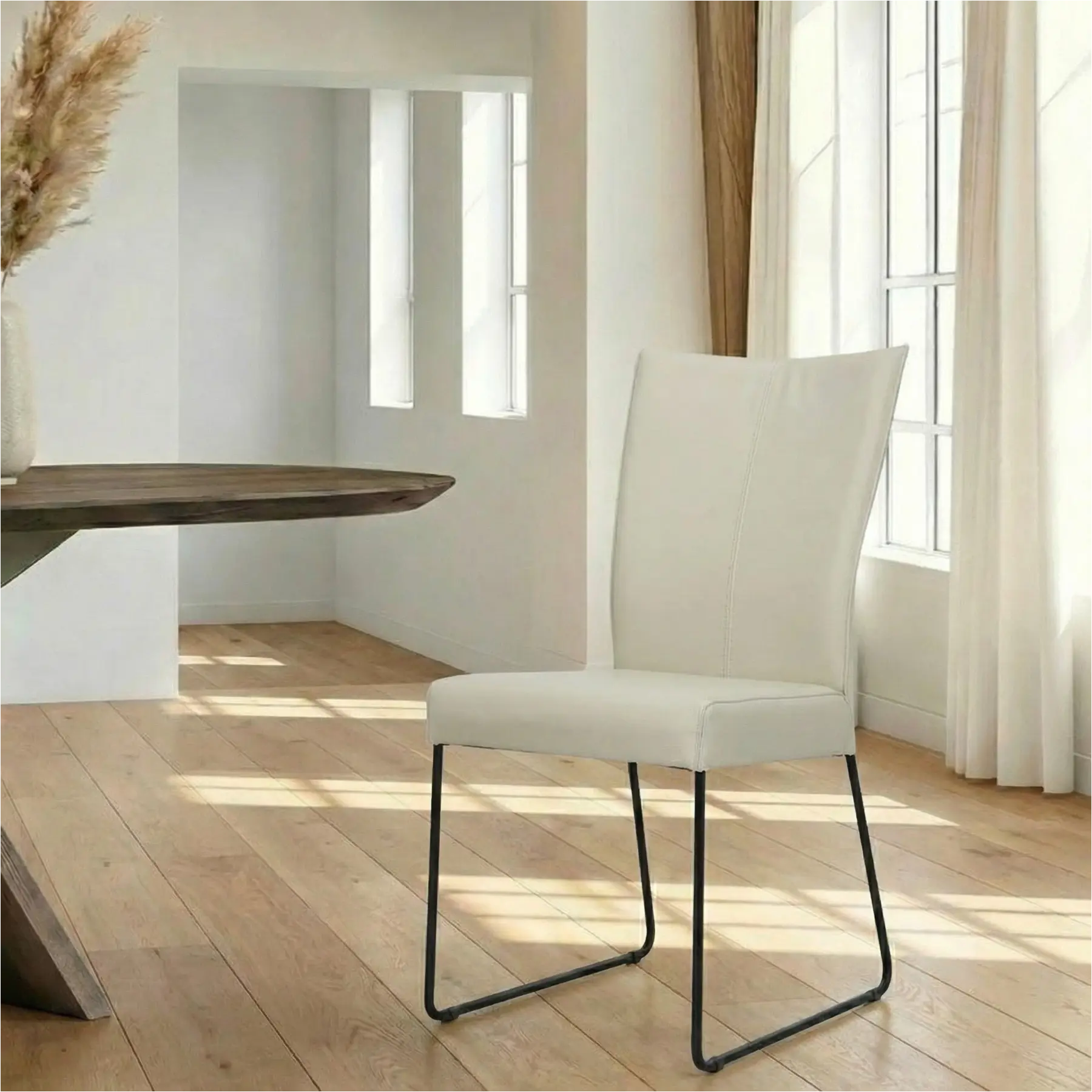 afbeelding van Leren eetkamerstoel Mate