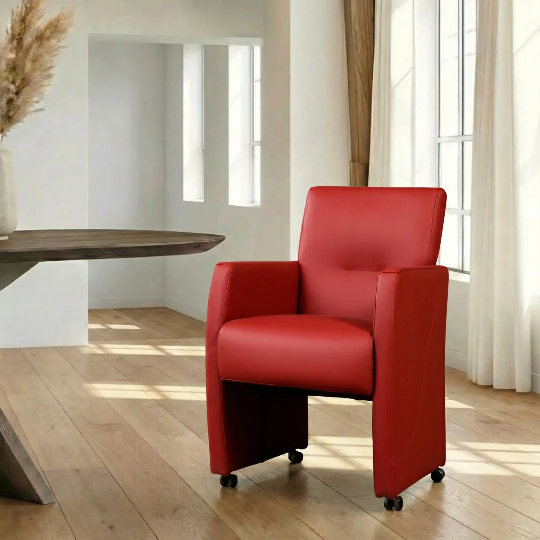 afbeelding van Leren eetkamerstoel Pleasure