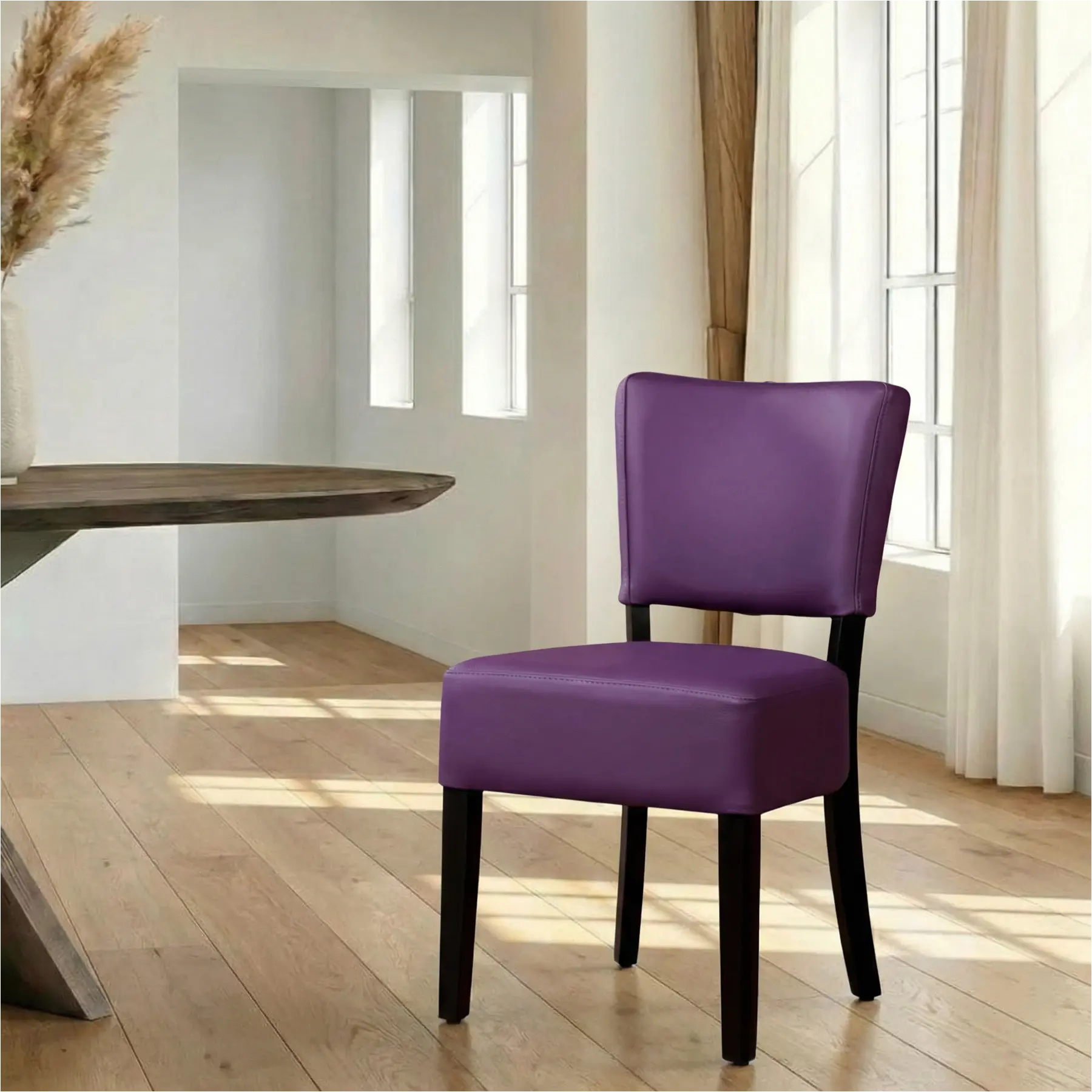 afbeelding van Leren eetkamerstoel Rest