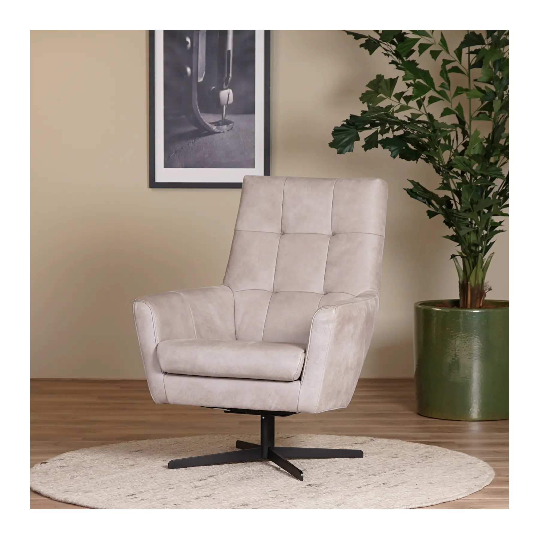 afbeelding van Leren draaifauteuil Central