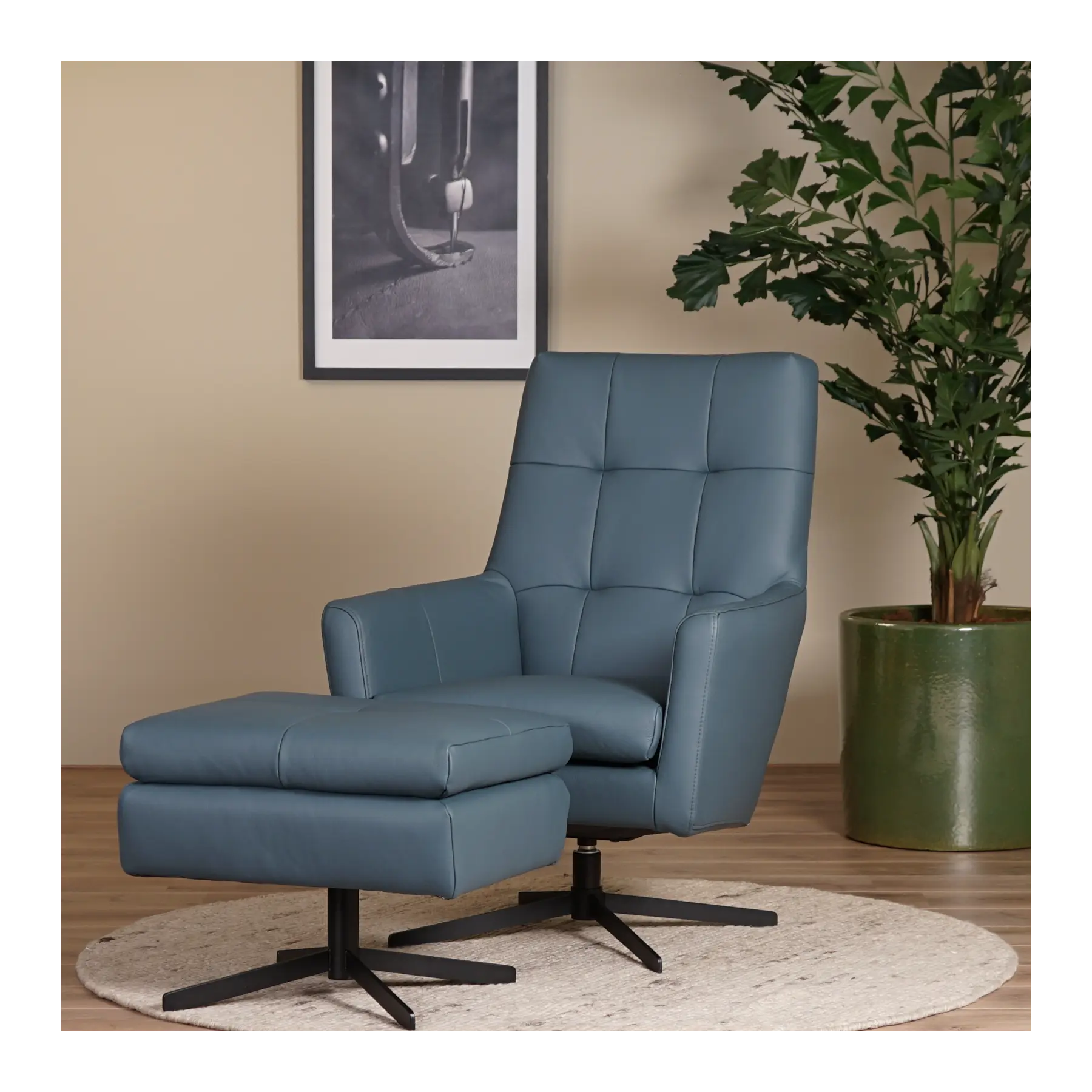 afbeelding van Leren draaifauteuil Central