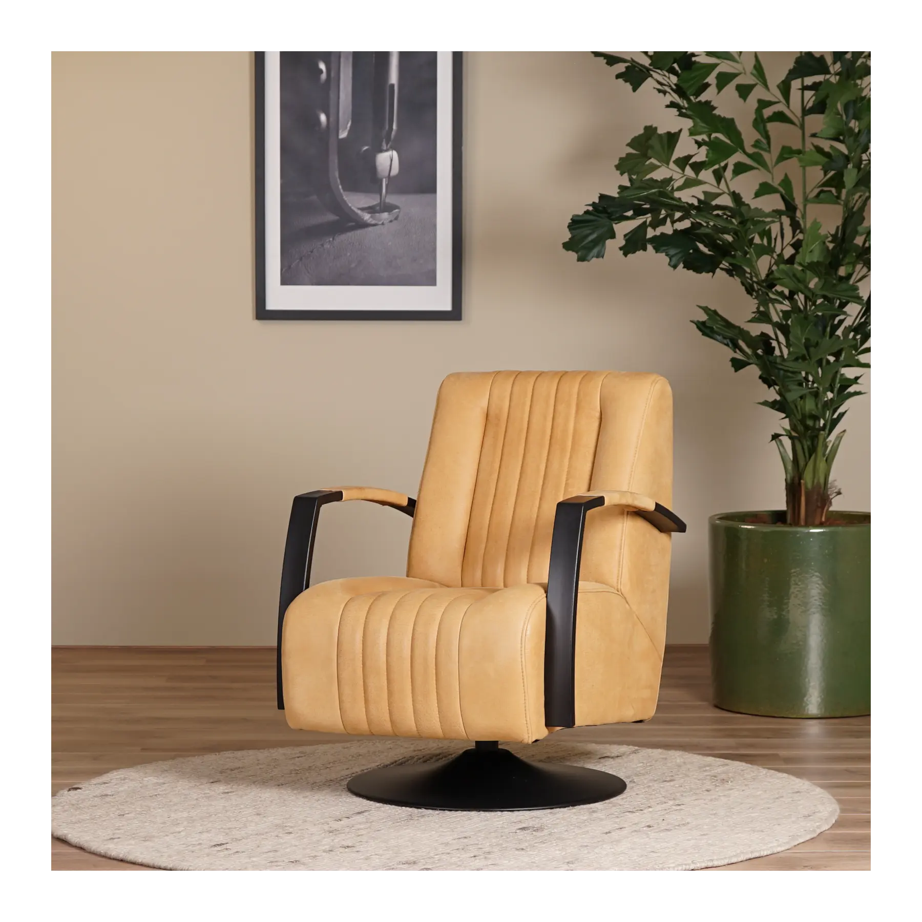 afbeelding van Leren draaifauteuil Galaxy