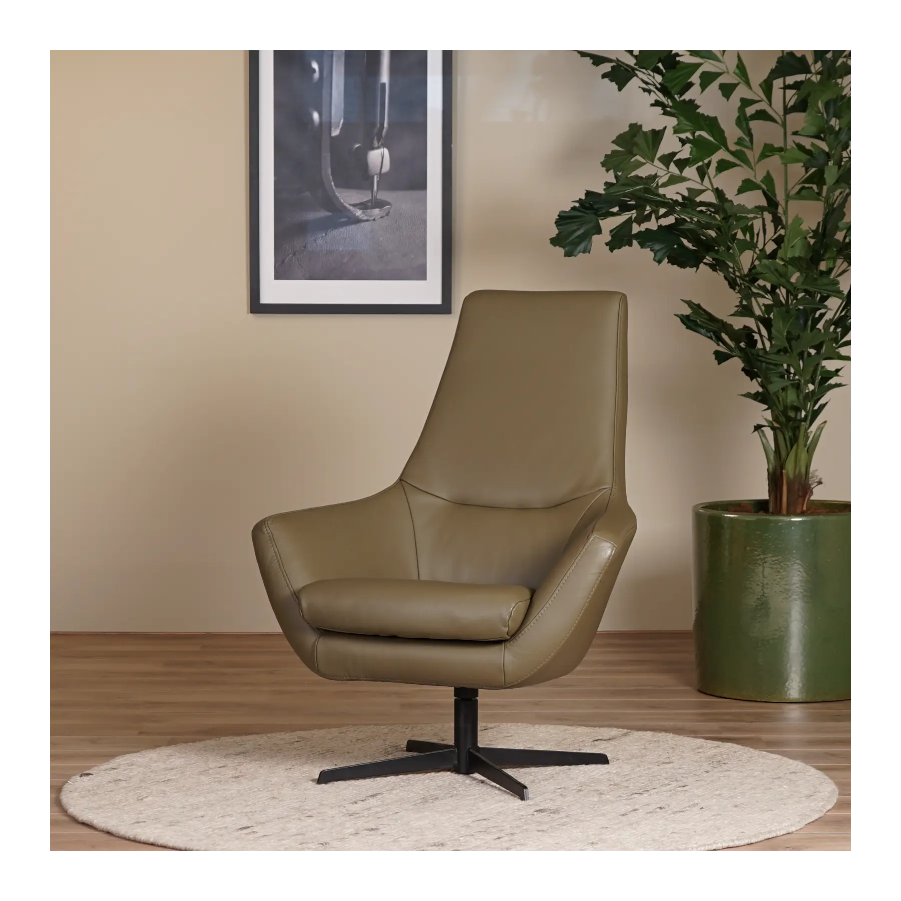 afbeelding van Leren draaifauteuil Treat