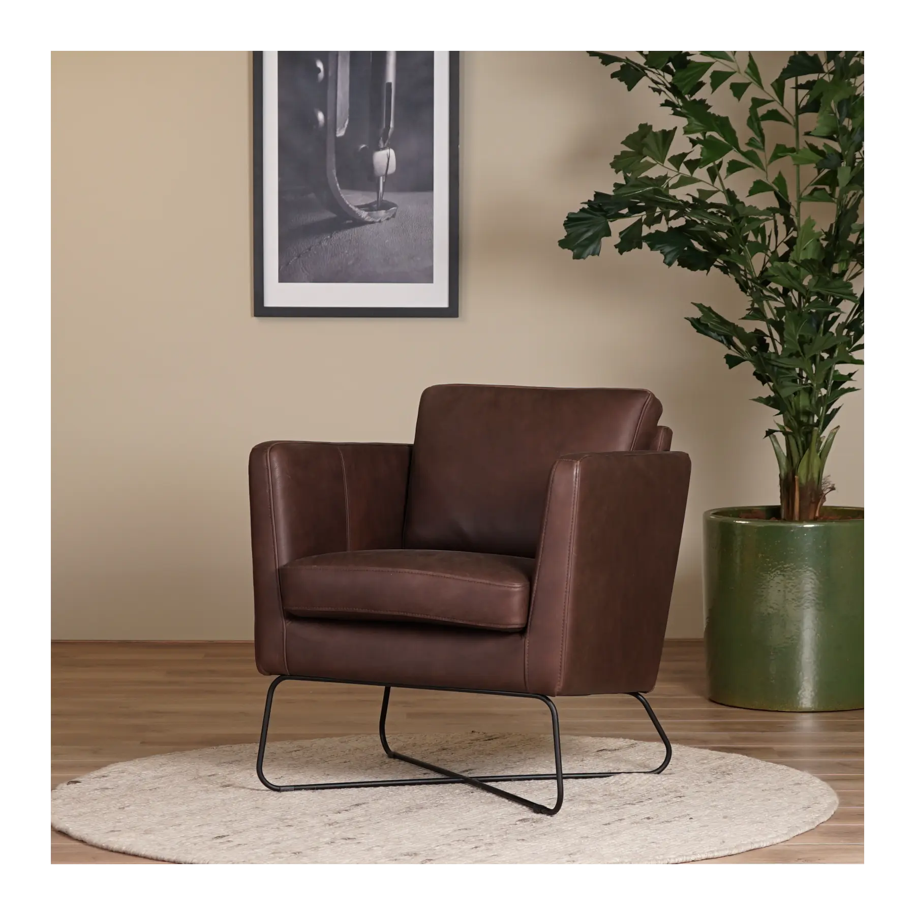 afbeelding van Leren fauteuil Club