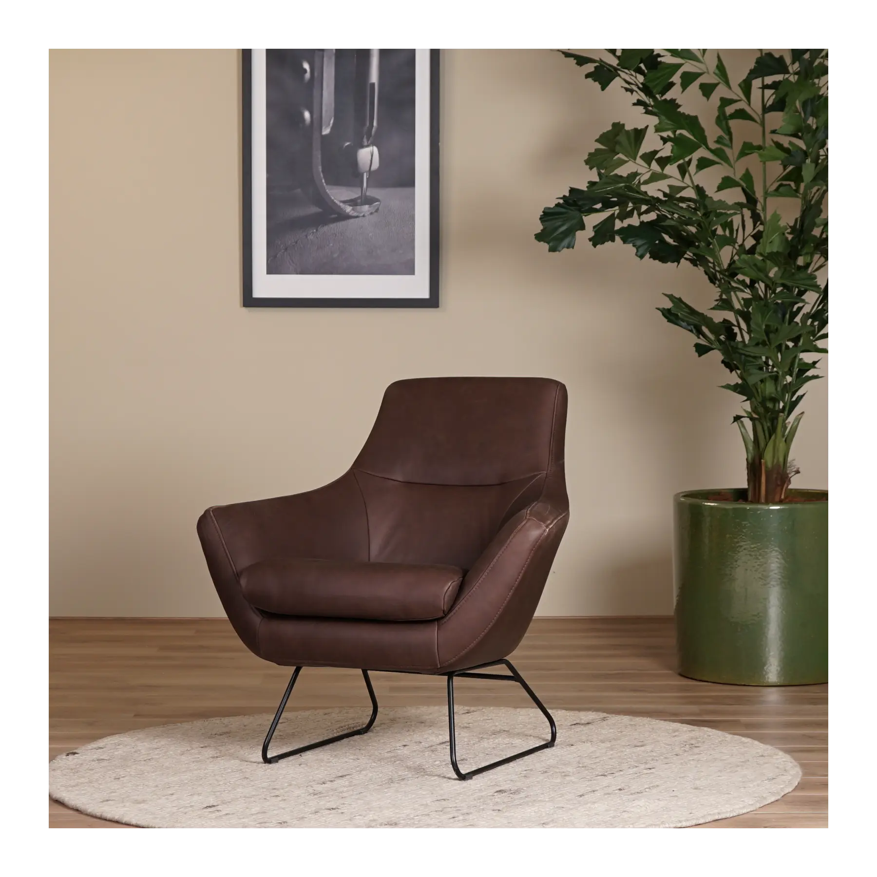 afbeelding van Leren fauteuil Fame