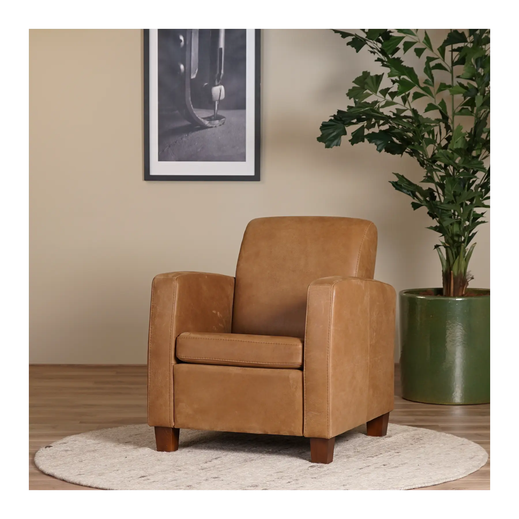 afbeelding van Leren fauteuil Joy