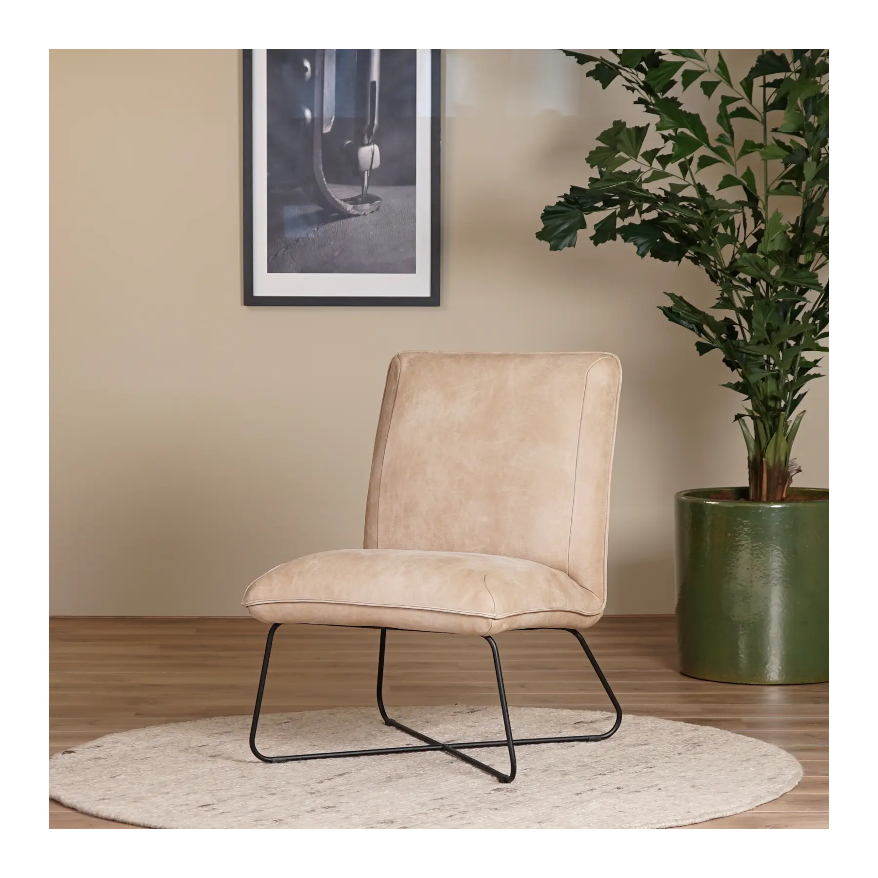 afbeelding van Leren fauteuil Less