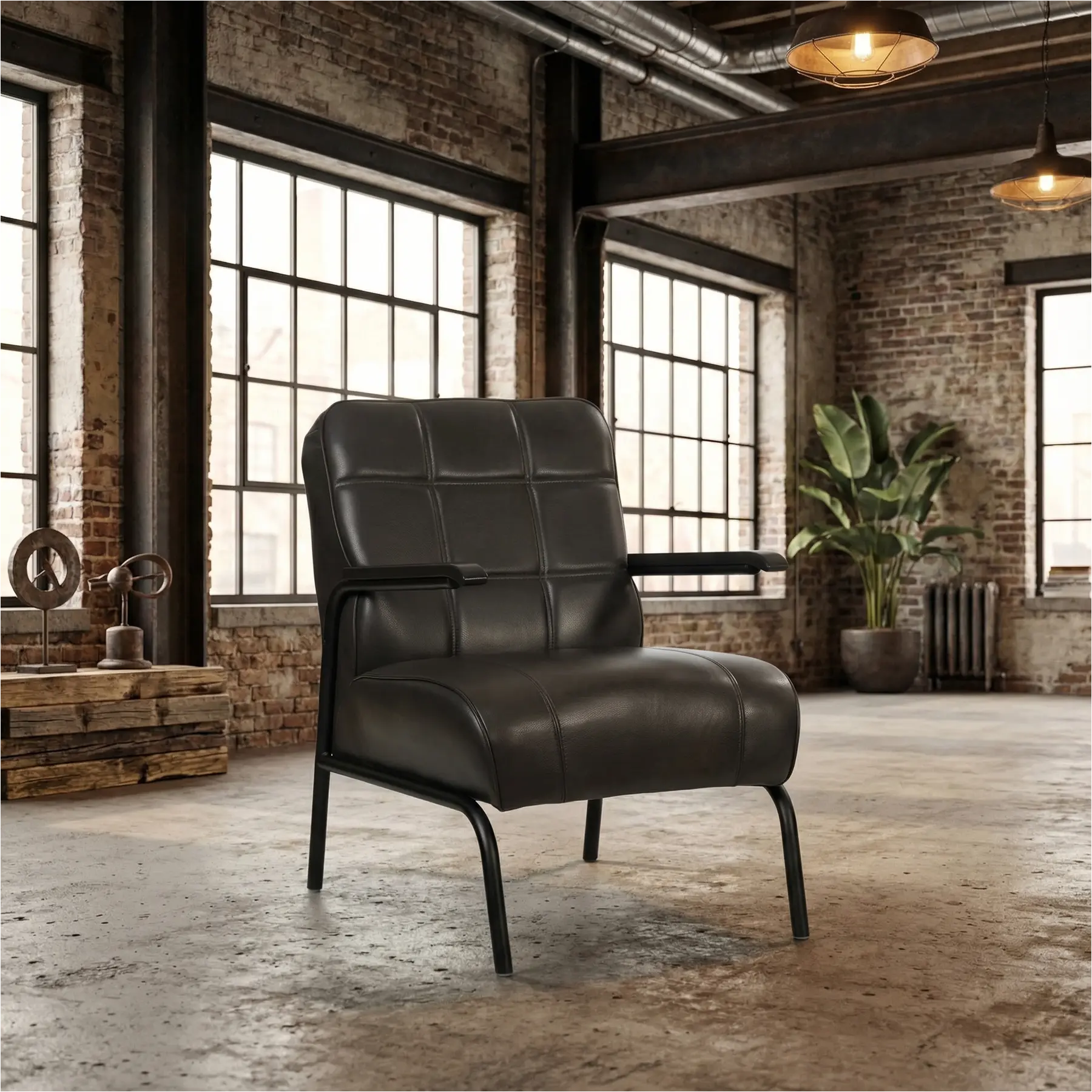 afbeelding van Leren fauteuil Ahead - Granada Graphite (donkergrijs)