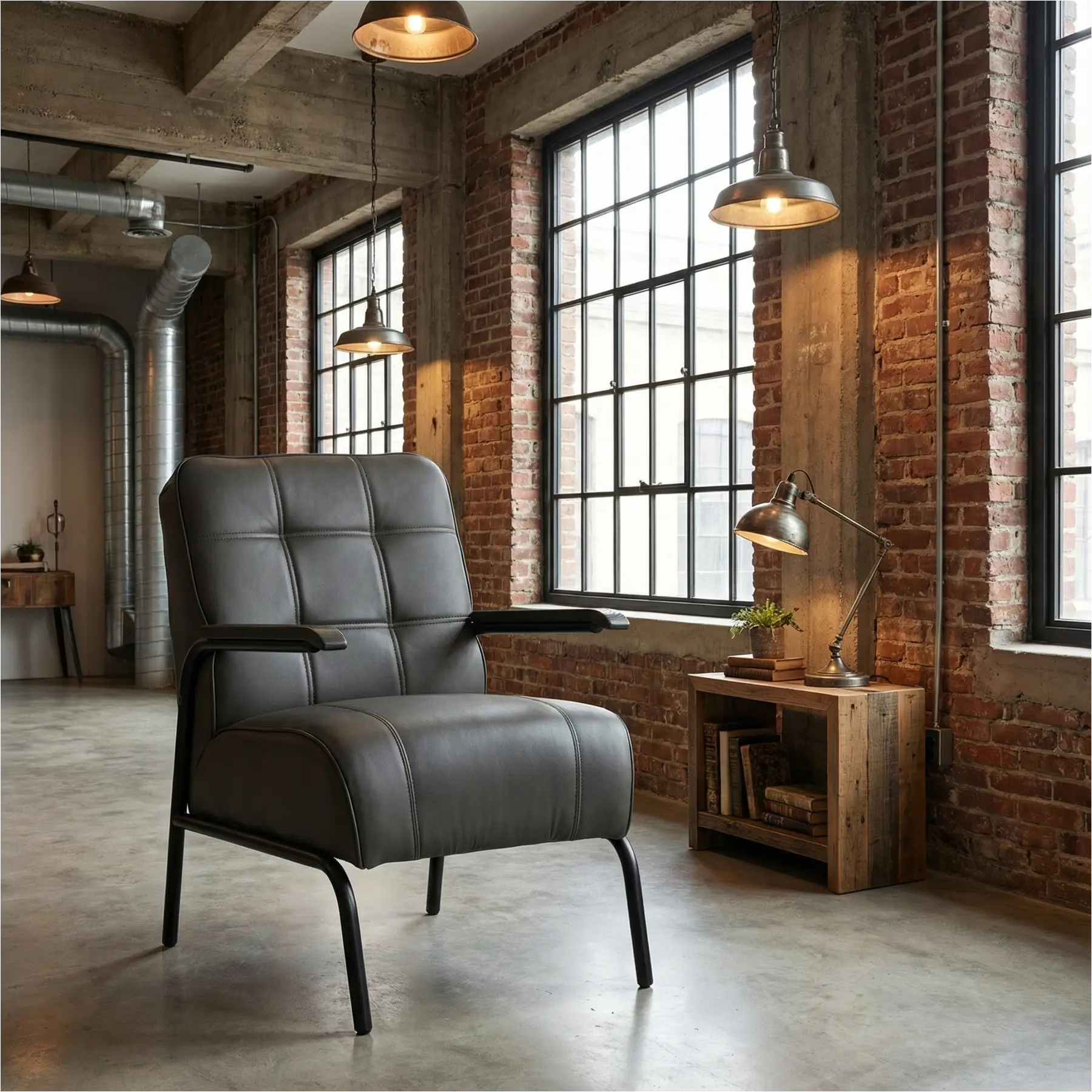 afbeelding van Leren fauteuil Ahead - Toledo Antracite (donkergrijs)