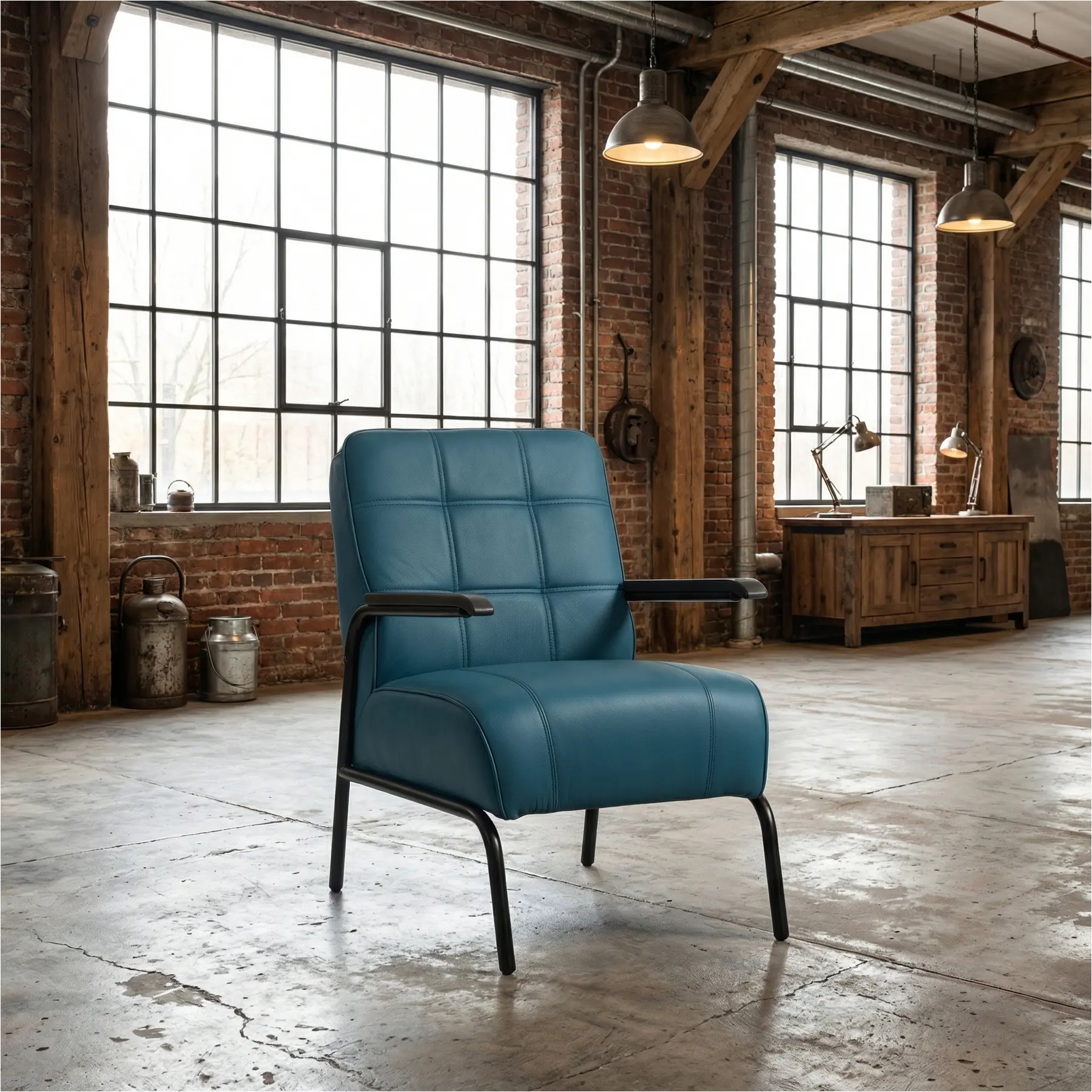 afbeelding van Leren fauteuil Ahead - Toledo Turquoise (blauw)