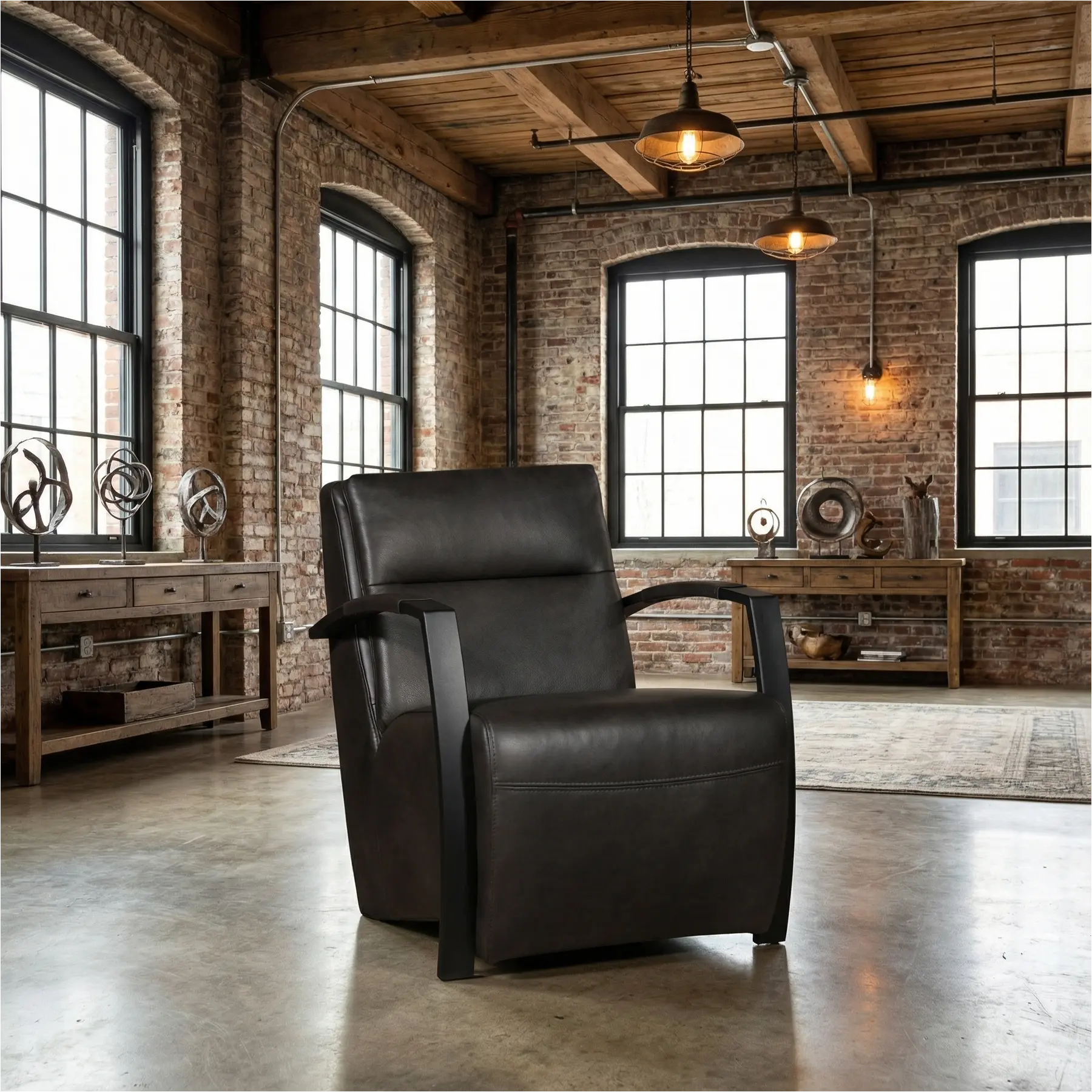 afbeelding van Leren fauteuil Arrival - Granada Graphite (donkergrijs)