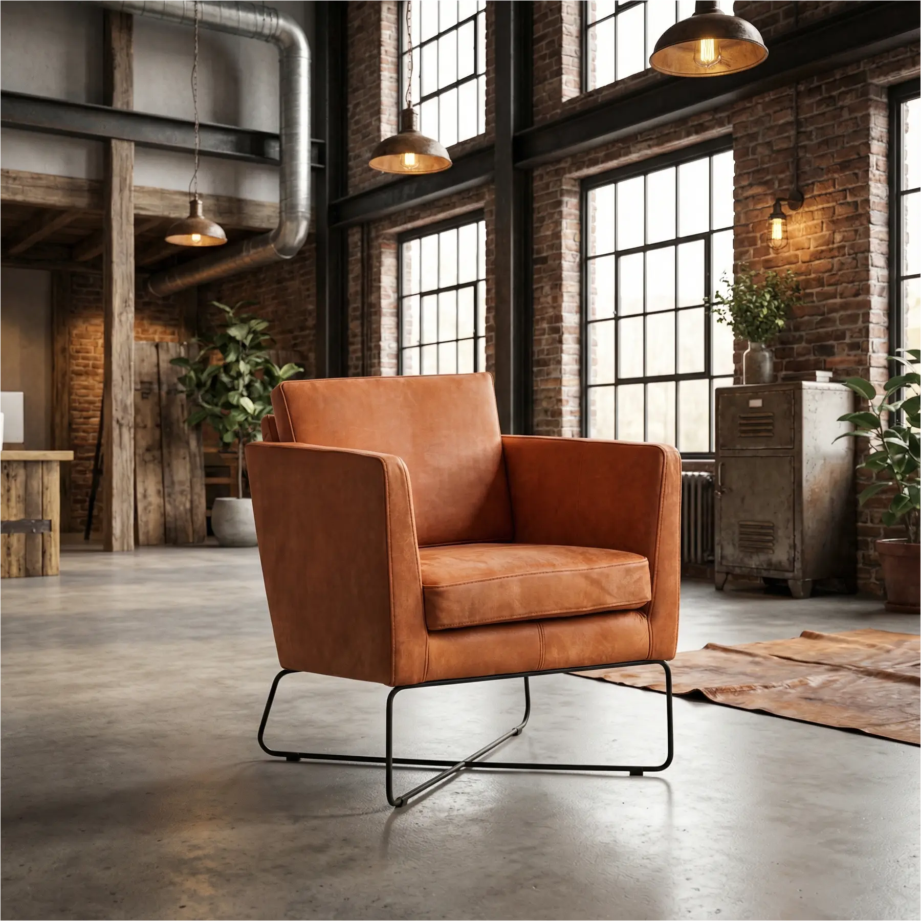 afbeelding van Leren fauteuil Crossover - Kenia Rost (oranje)