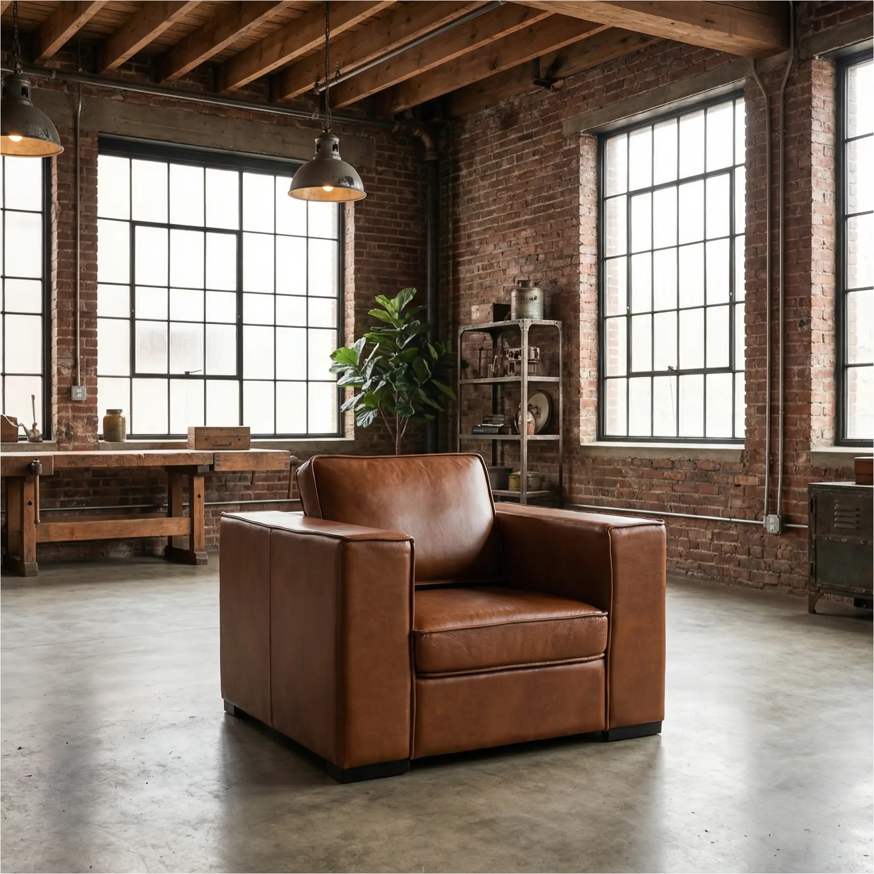 afbeelding van Leren fauteuil Fine