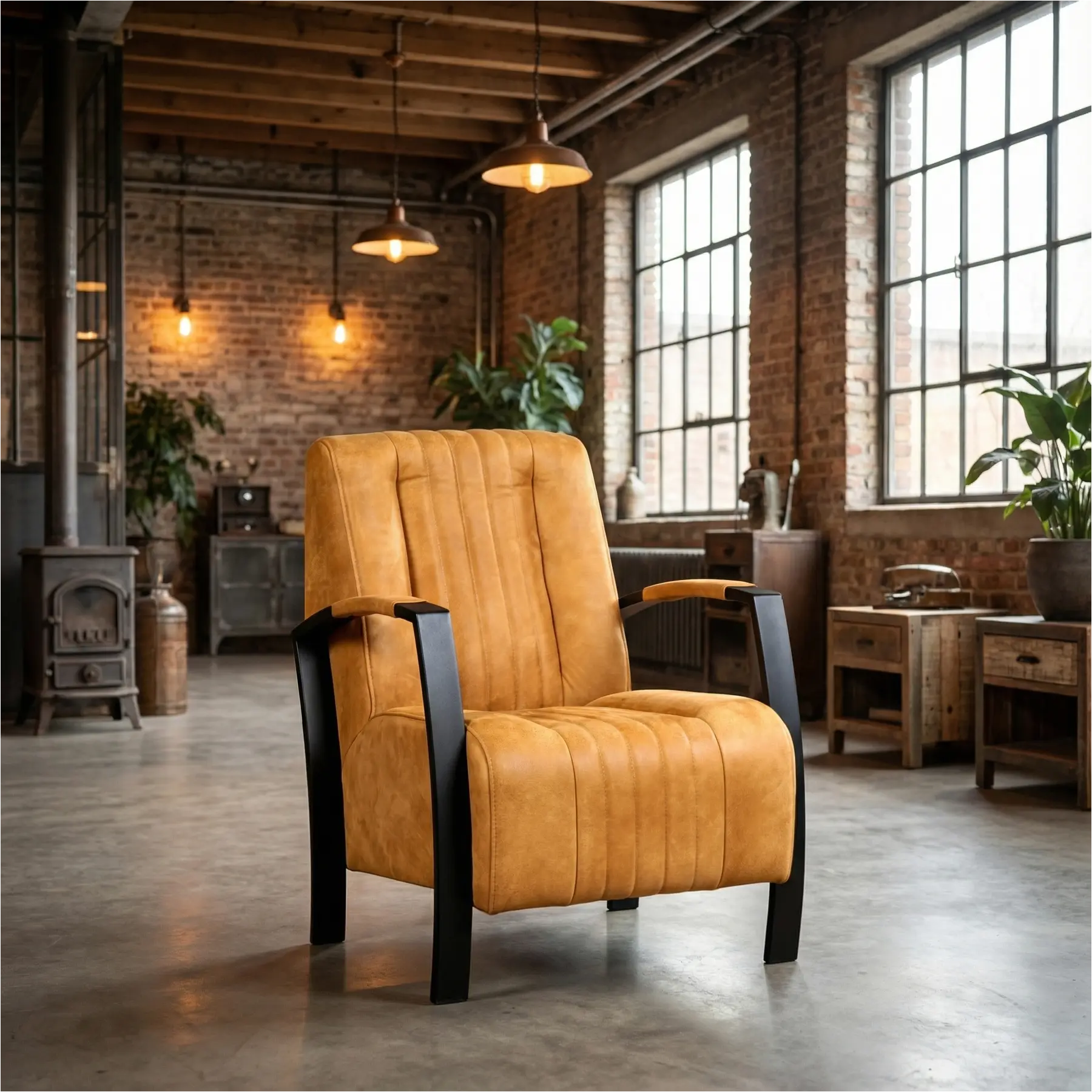 afbeelding van Leren fauteuil Glamour - Kenia Cognac (cognac)