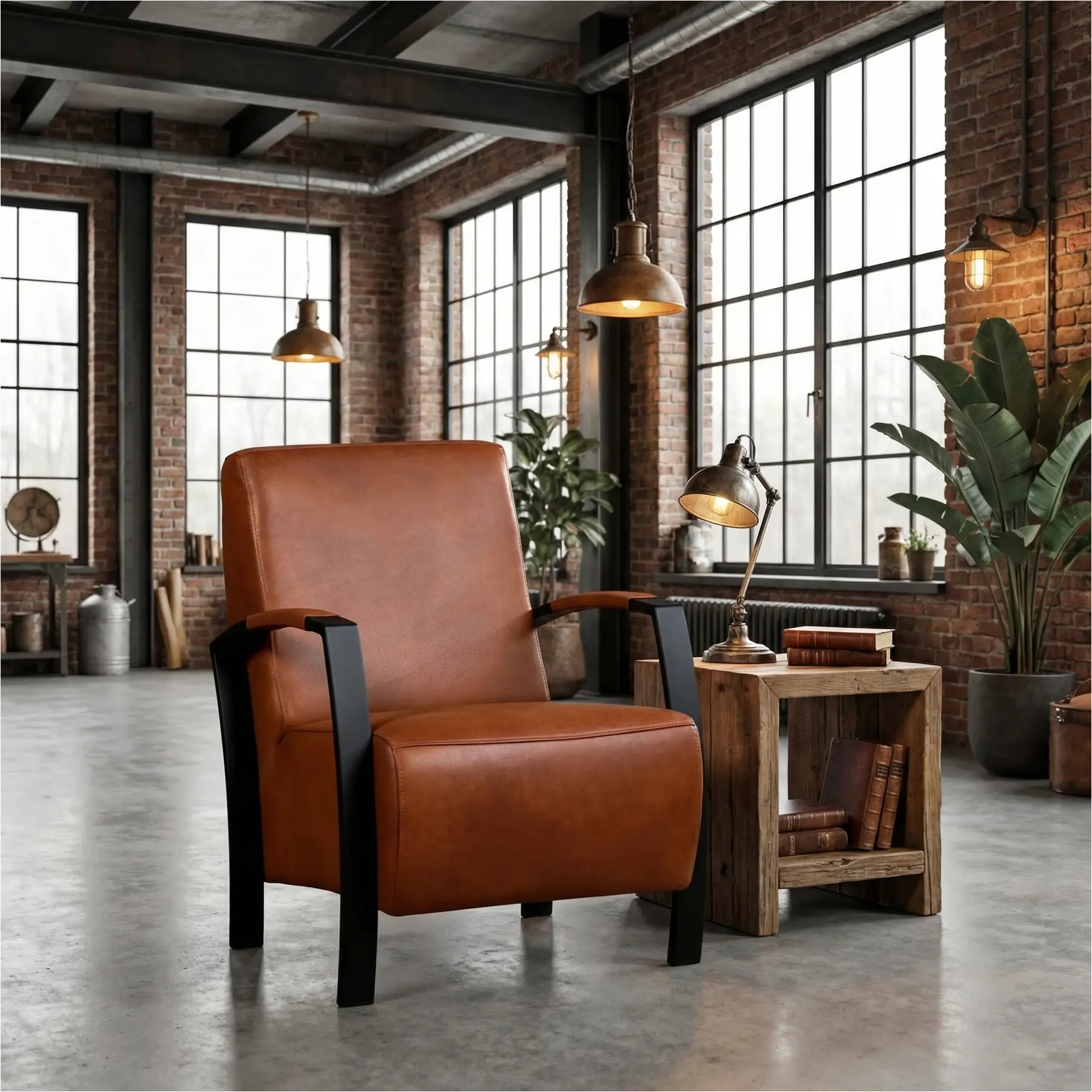 afbeelding van Leren fauteuil Glory