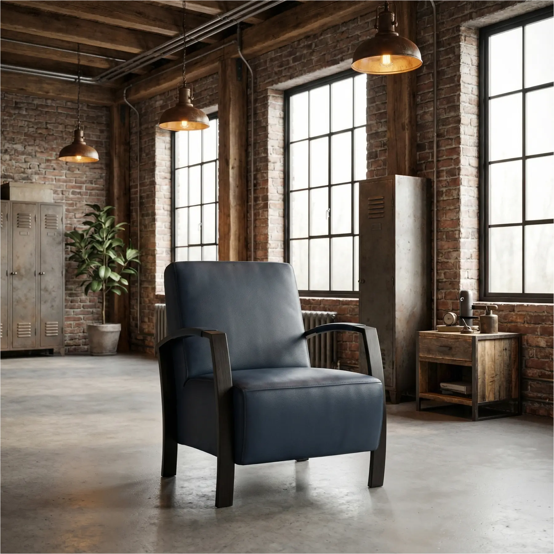 afbeelding van Leren fauteuil Glory - Toledo Marine (blauw)