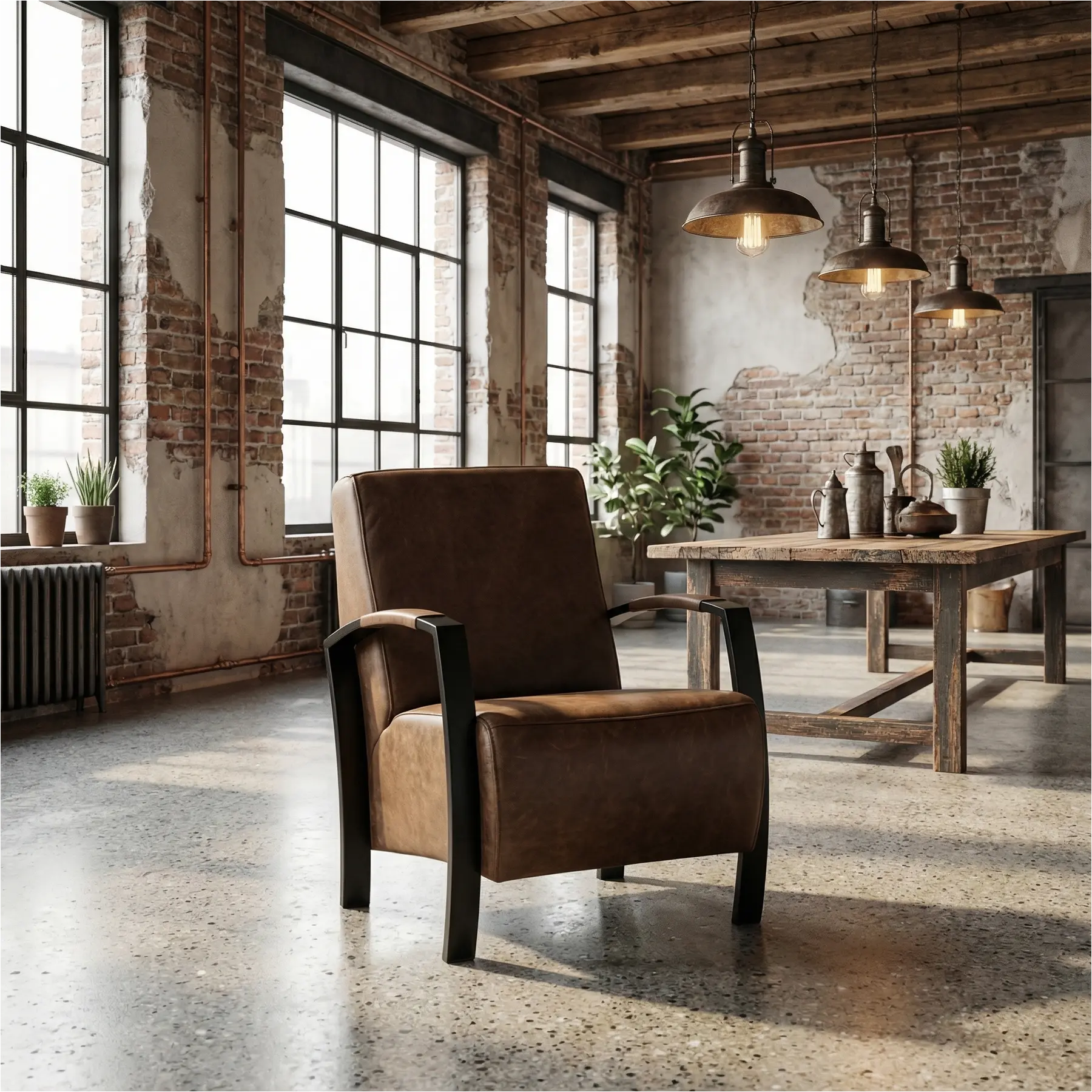 afbeelding van Leren fauteuil Glory - Vintage Brown (bruin)