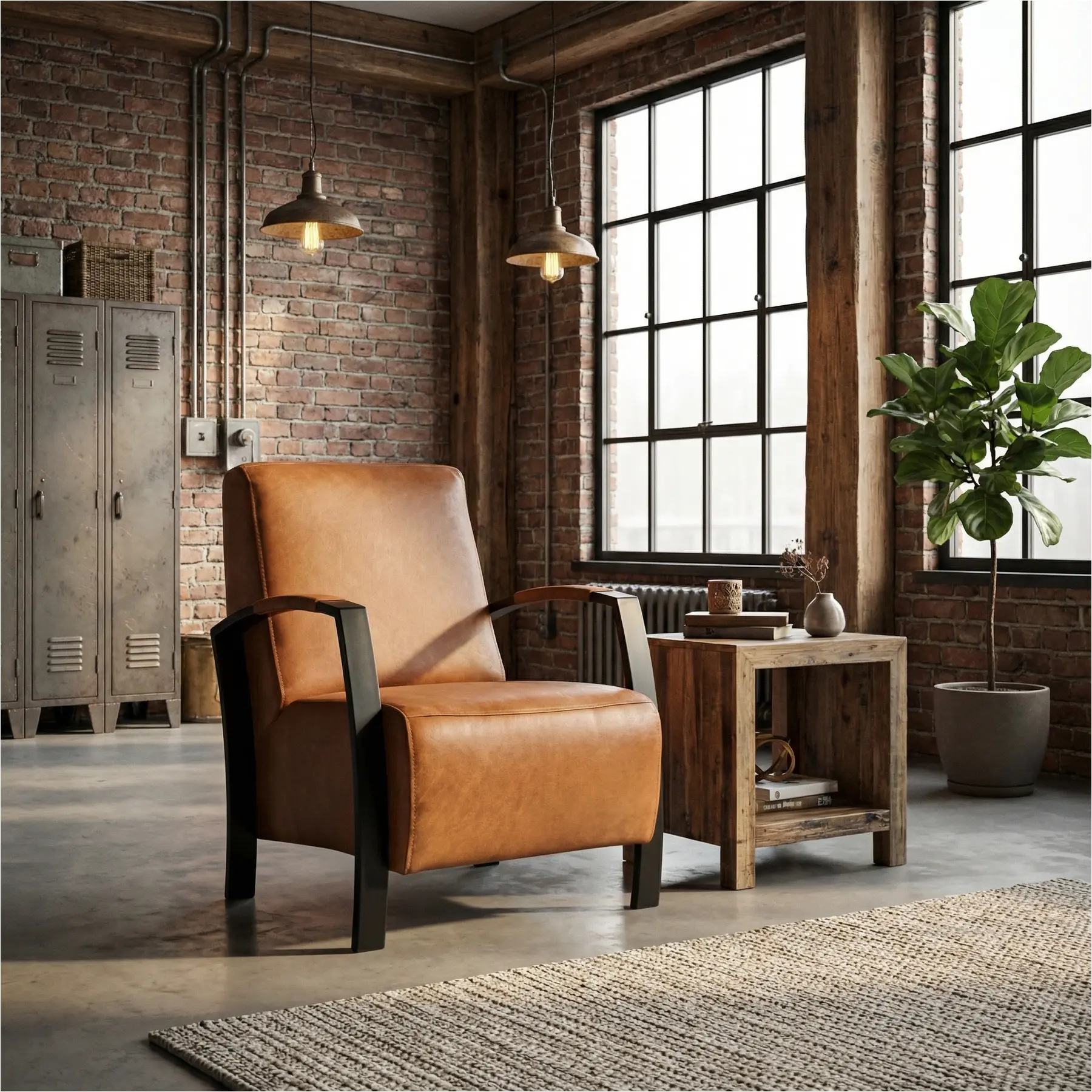 afbeelding van Leren fauteuil Glory - Vintage Cognac (cognac)