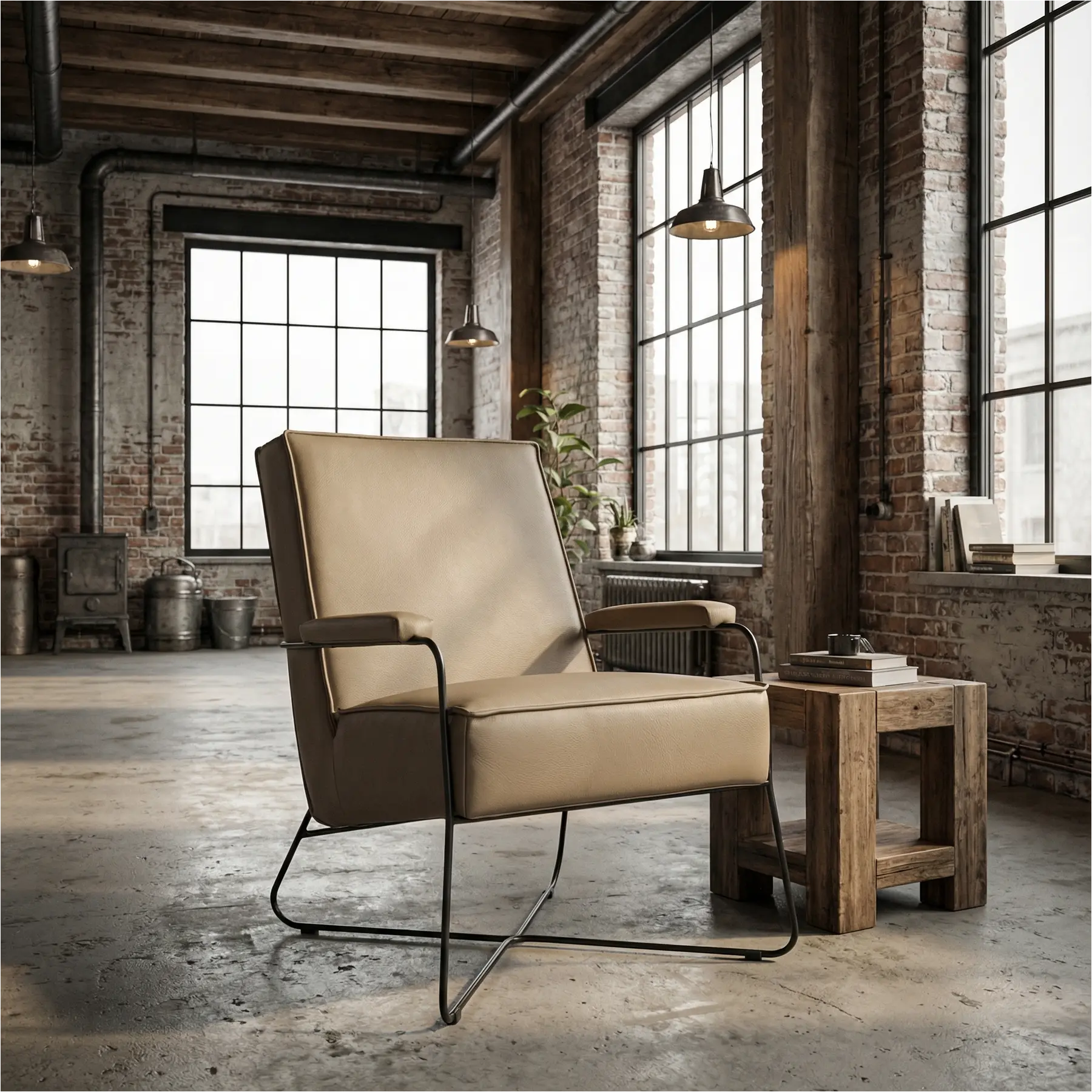 afbeelding van Leren fauteuil Hope - Hermes Mocca (taupe/bruin)