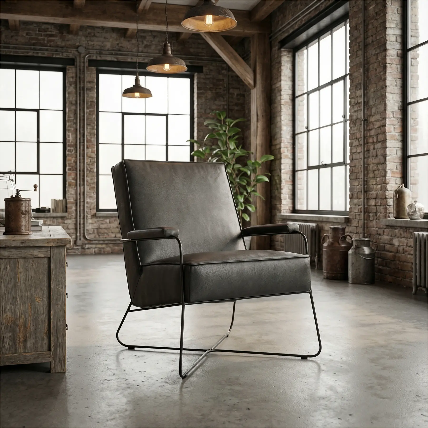 afbeelding van Leren fauteuil Hope - Toledo Antracite (donkergrijs)