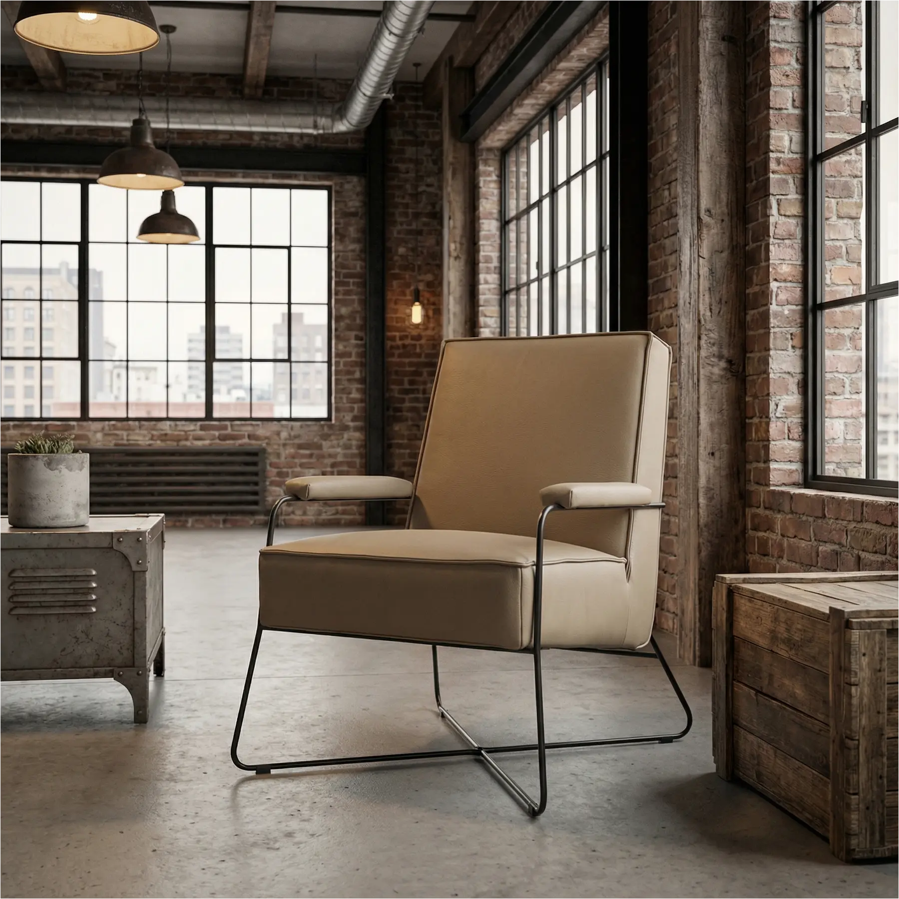 afbeelding van Leren fauteuil Hope - Toledo Mocca (taupe/bruin)