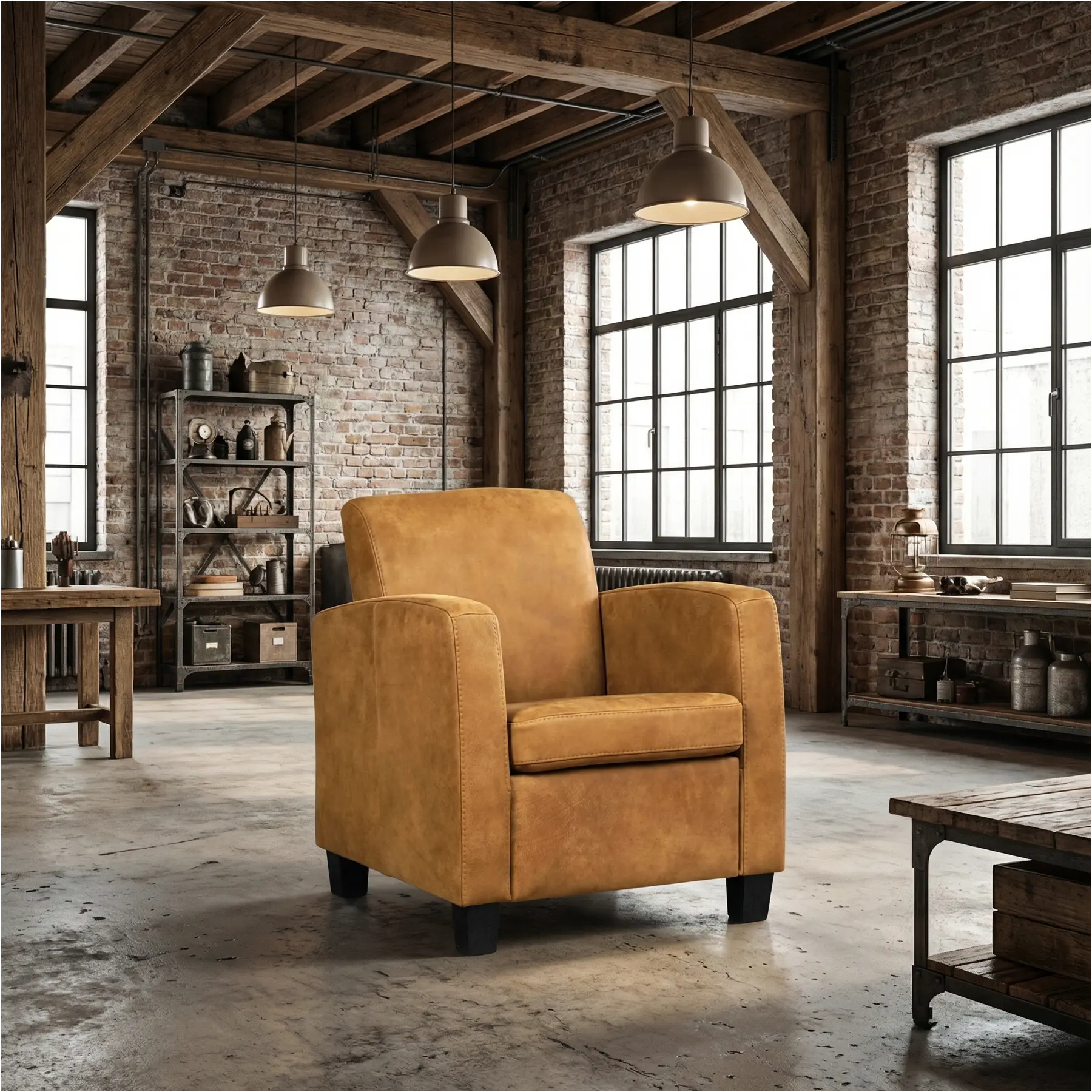 afbeelding van Leren fauteuil Joy
