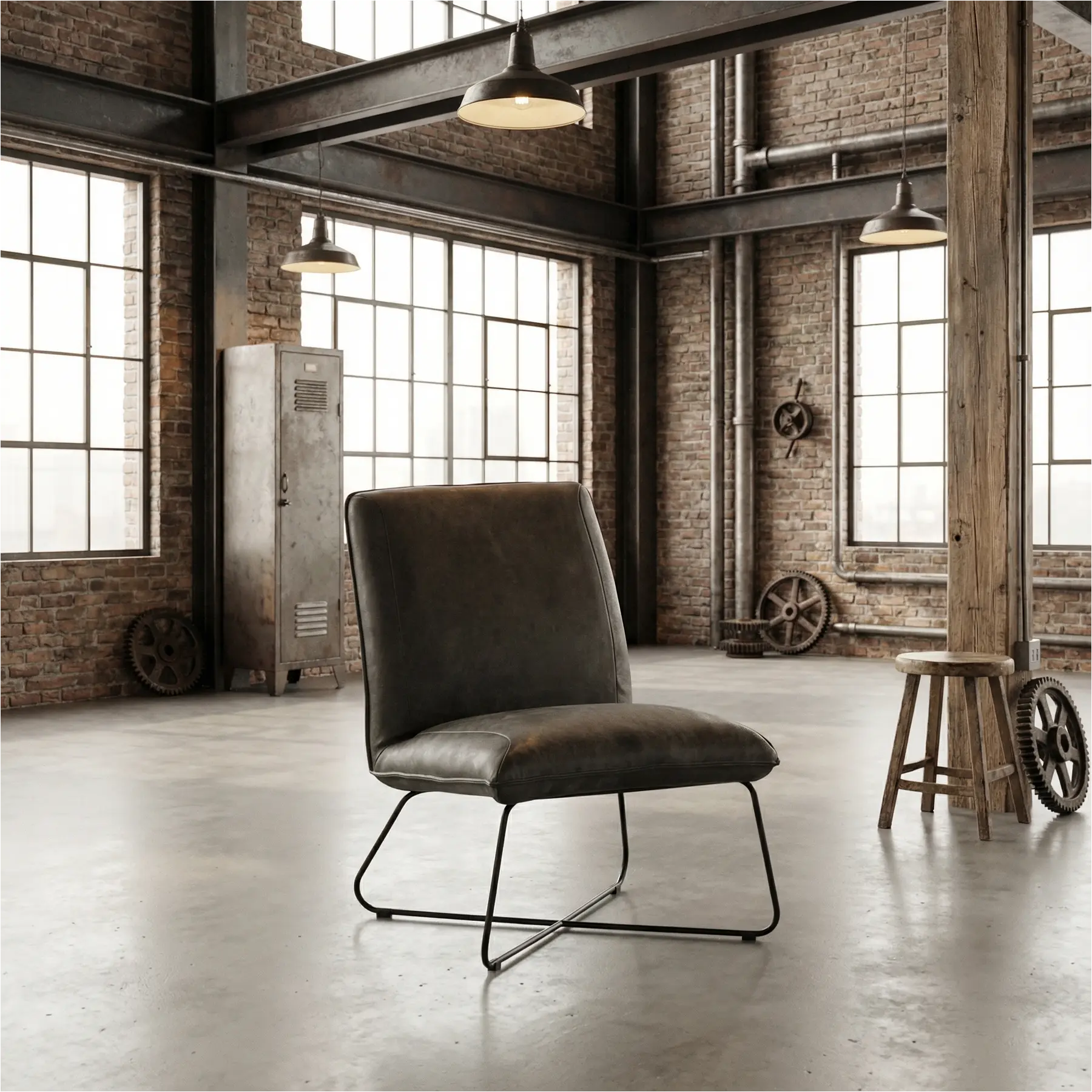 afbeelding van Leren fauteuil Less - Kenia Antracite (grijs)