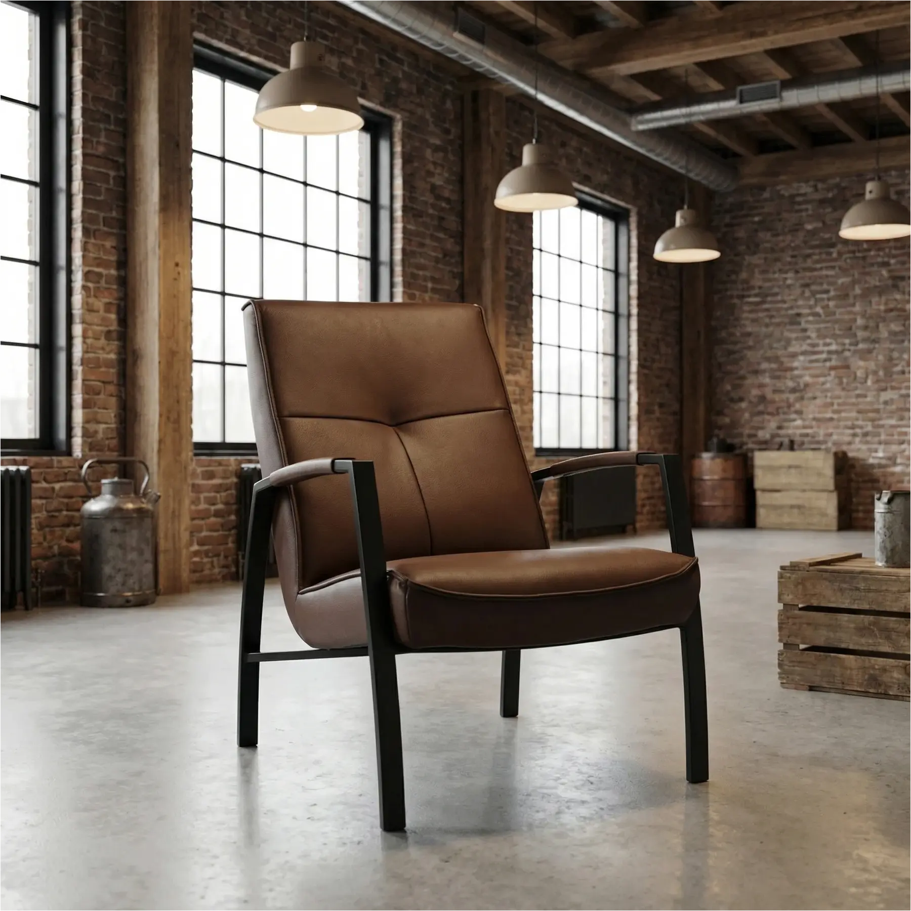 afbeelding van Leren fauteuil Level - Toledo Espresso (bruin)
