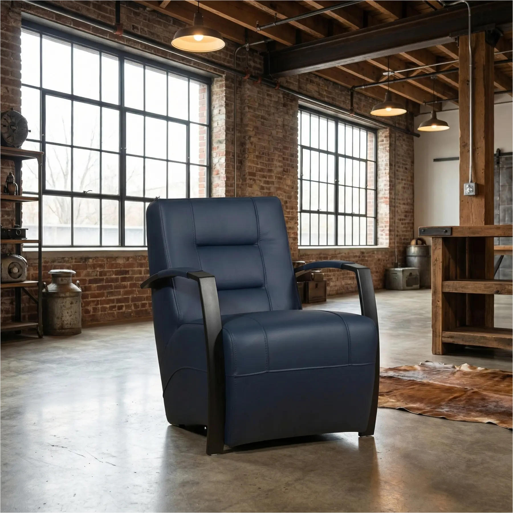 afbeelding van Leren fauteuil Magnificent - Massif Azzurro (blauw)