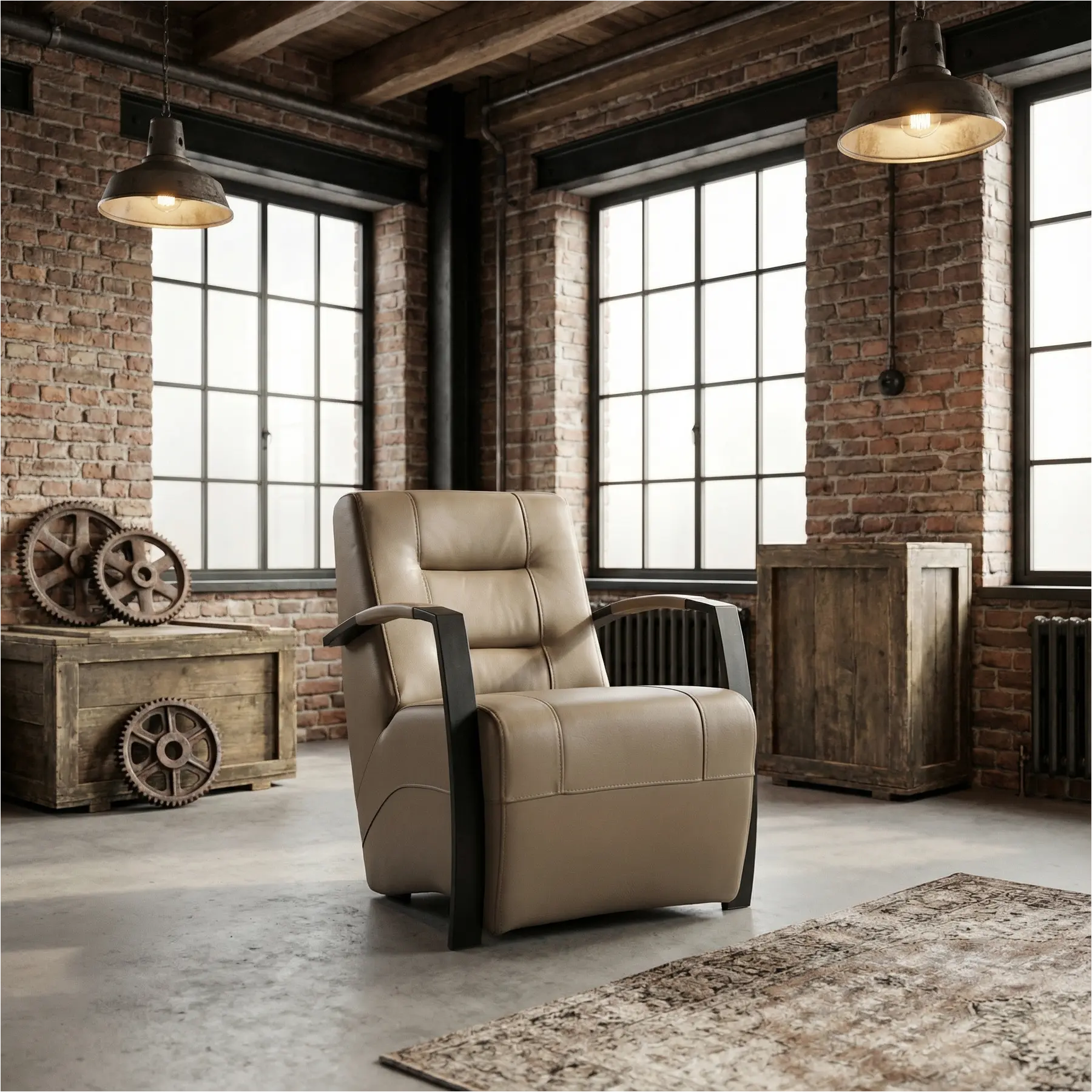 afbeelding van Leren fauteuil Magnificent - Massif Lava (grijs)