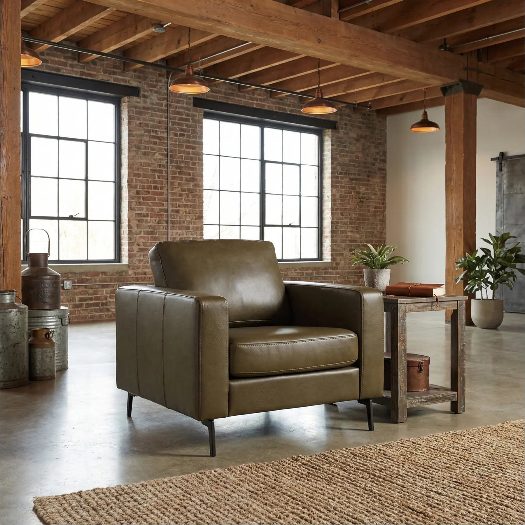 afbeelding van Leren fauteuil Match