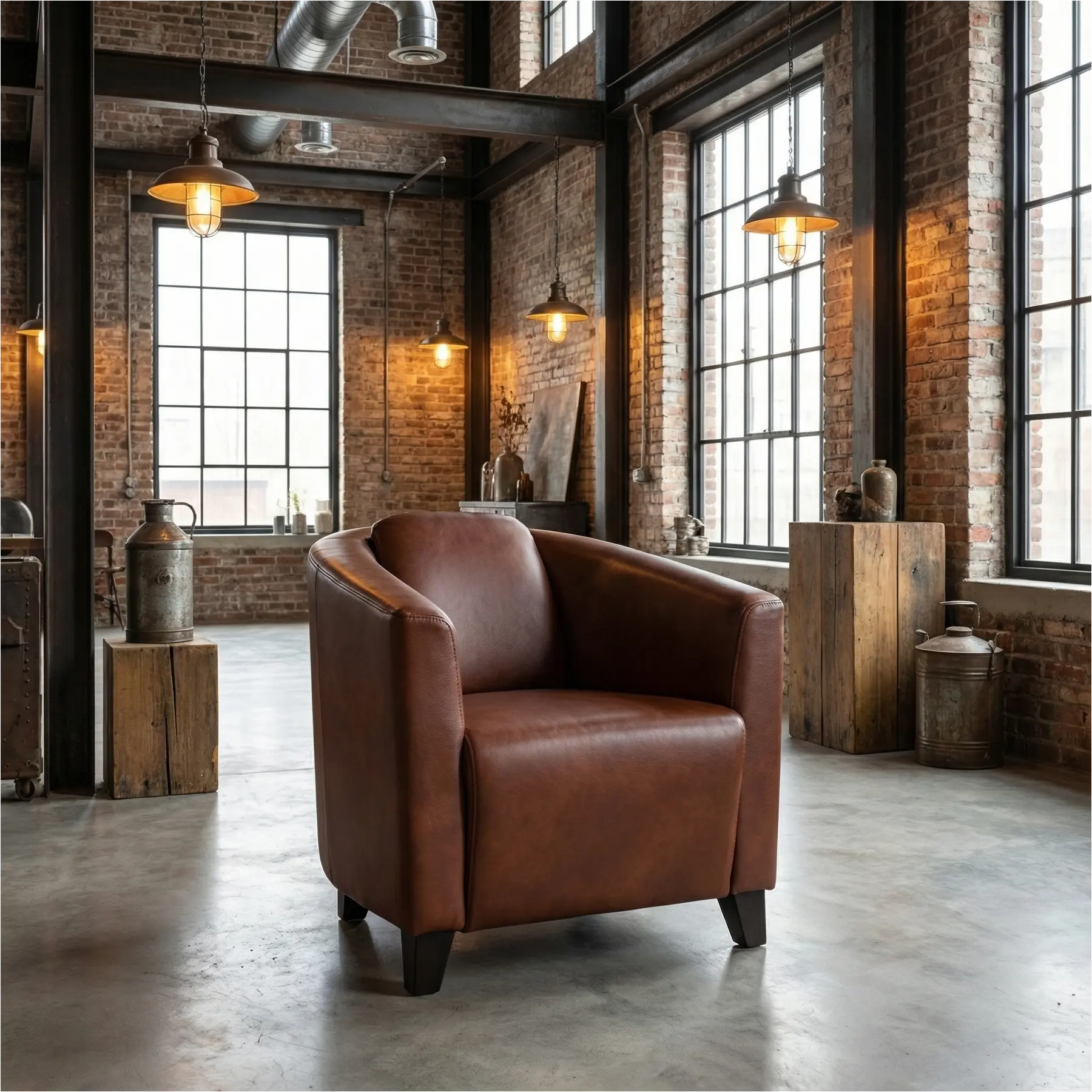 afbeelding van Leren fauteuil Press