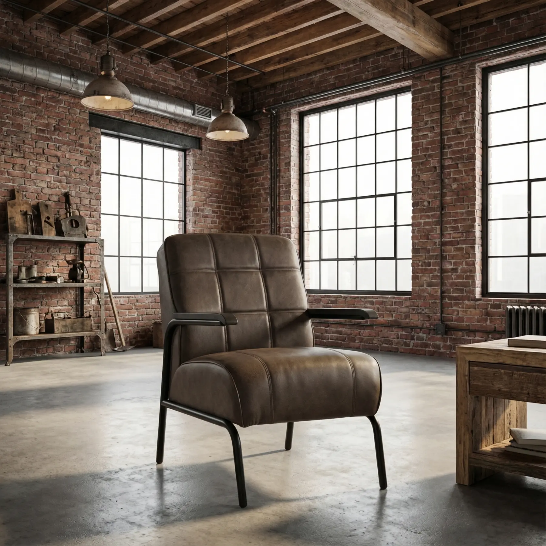 afbeelding van Leren fauteuil Ahead - Vintage Elephant (donkerbruin)