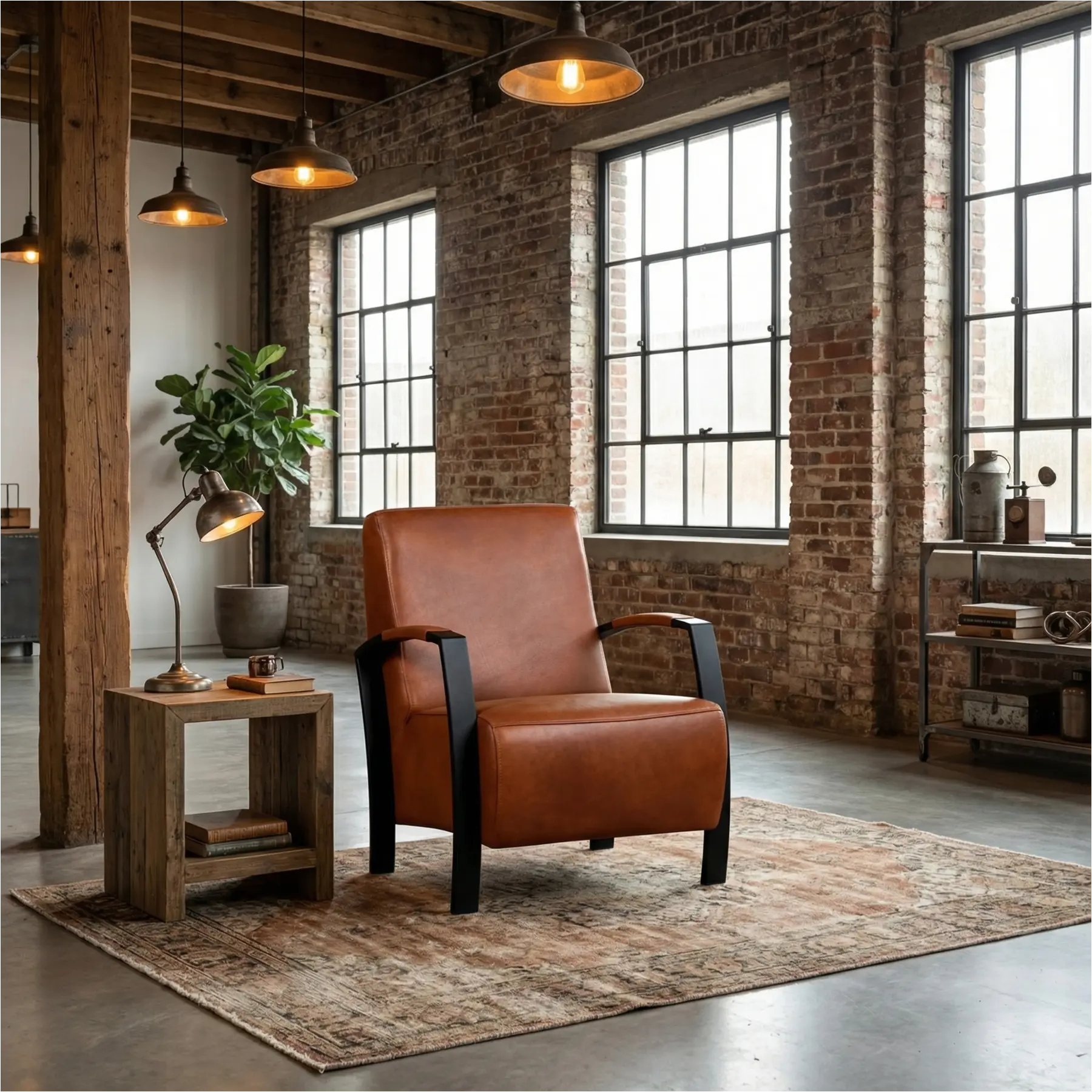 afbeelding van Leren fauteuil Glory - Granada Savannah (cognac)