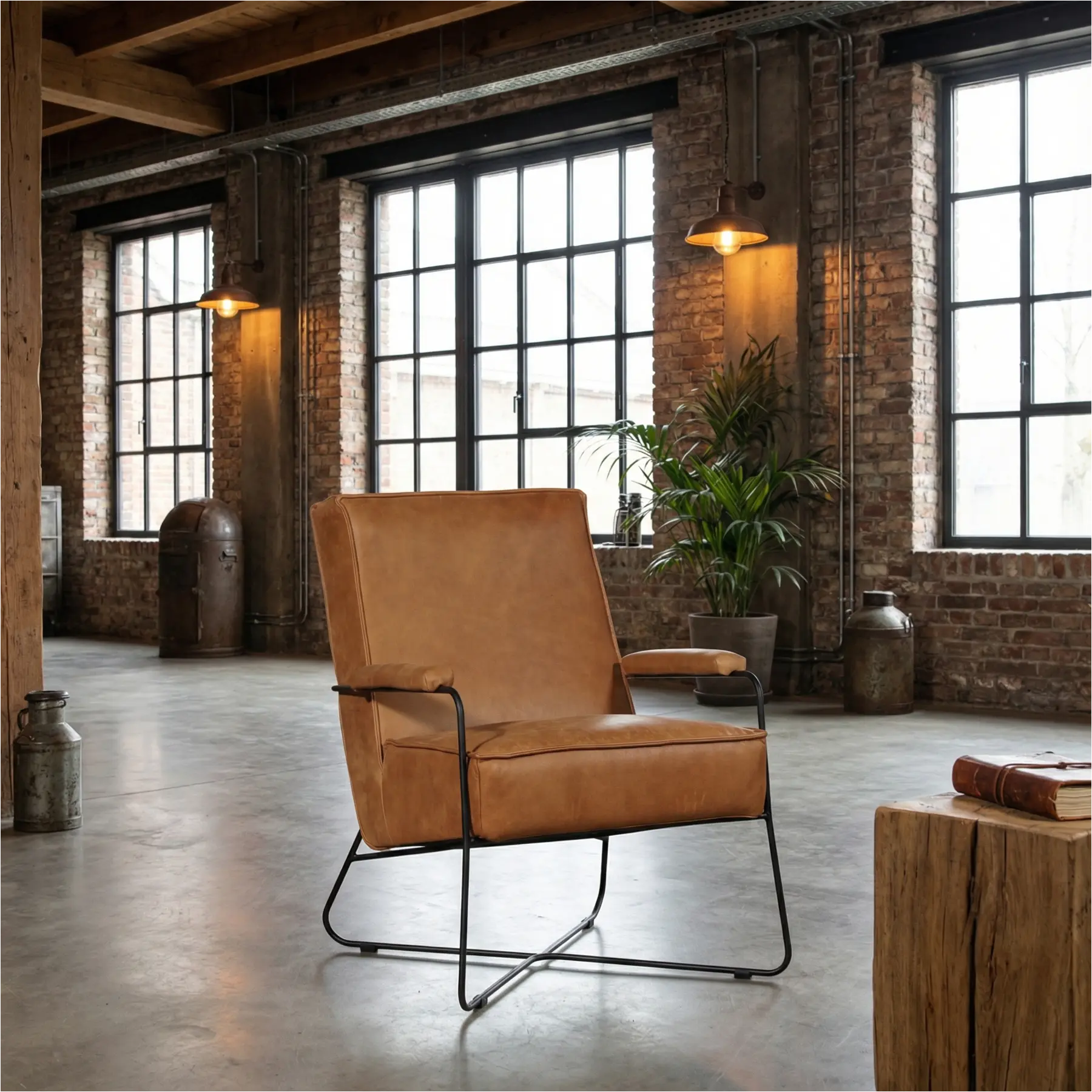 afbeelding van Leren fauteuil Hope - Vintage Cognac (cognac)