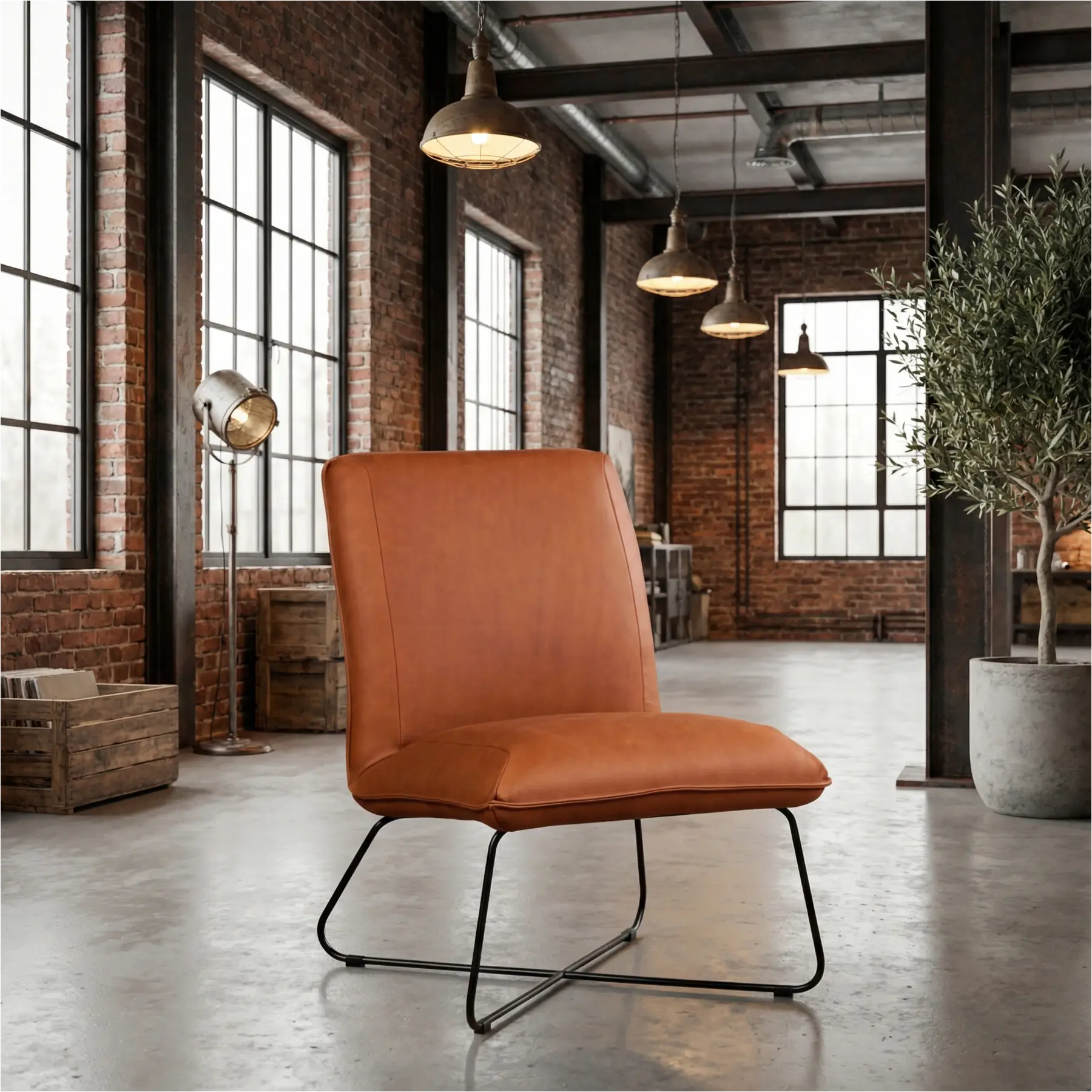 afbeelding van Leren fauteuil Less - Rancho Cognac (cognac)