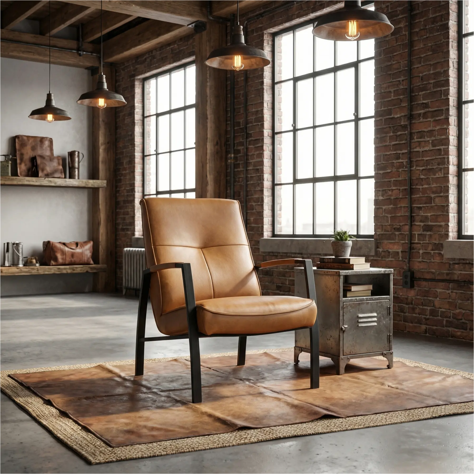 afbeelding van Leren fauteuil Level - Granada Sahara (cognac)