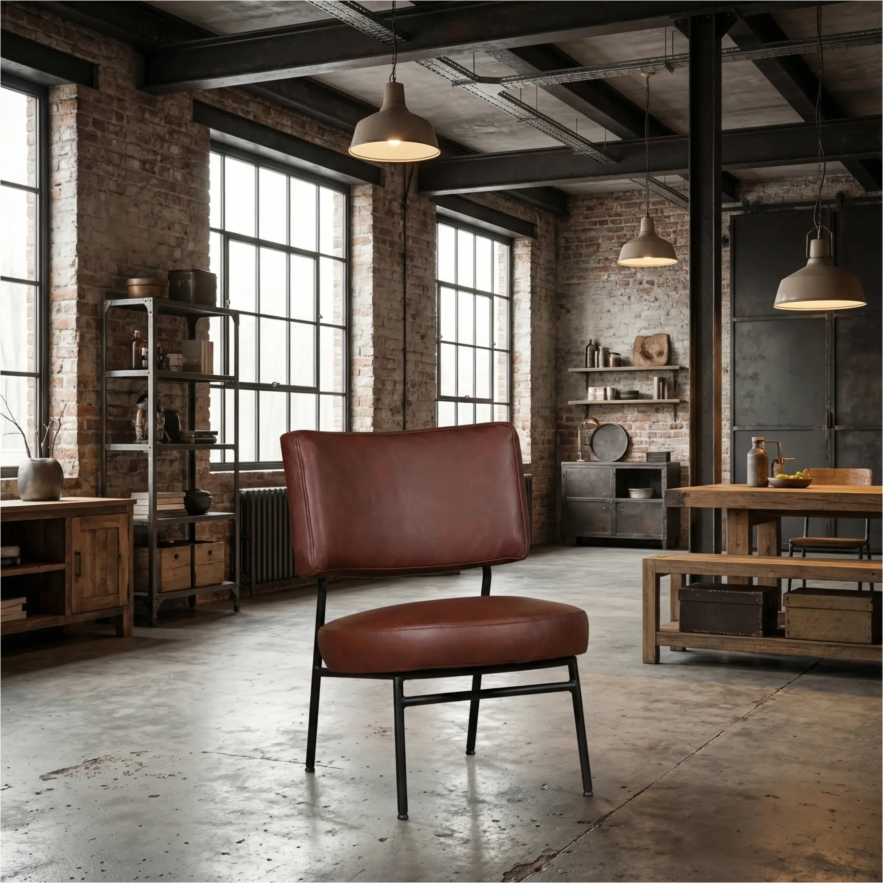 afbeelding van Leren fauteuil Rondo - Granada Cognac (donkercognac)