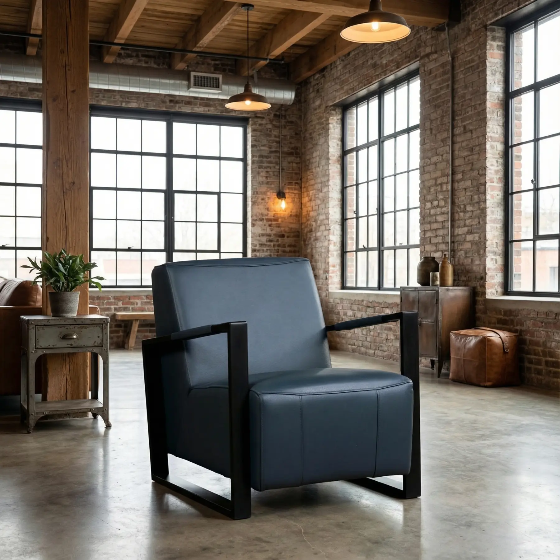 afbeelding van Leren fauteuil Touch - Toledo Marine (blauw)