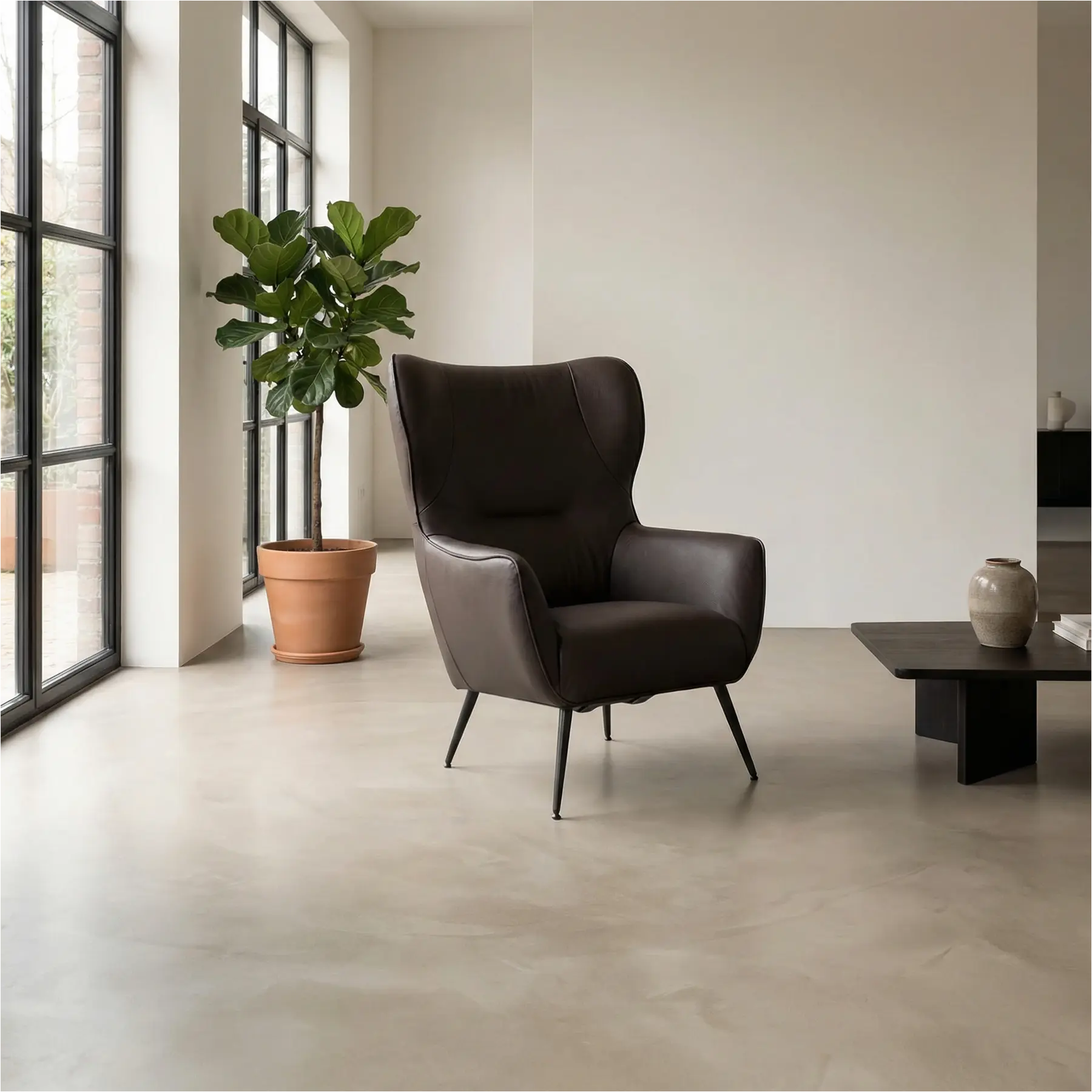 afbeelding van Leren fauteuil Flair - Toledo Espresso (bruin)