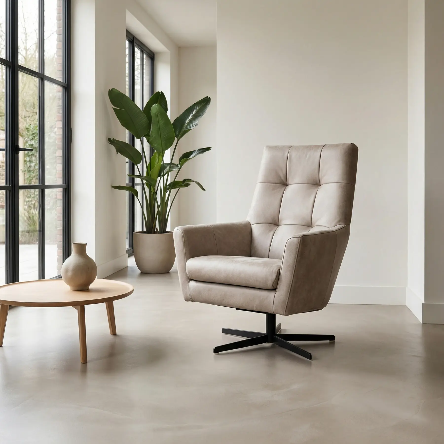 afbeelding van Leren draaifauteuil Central