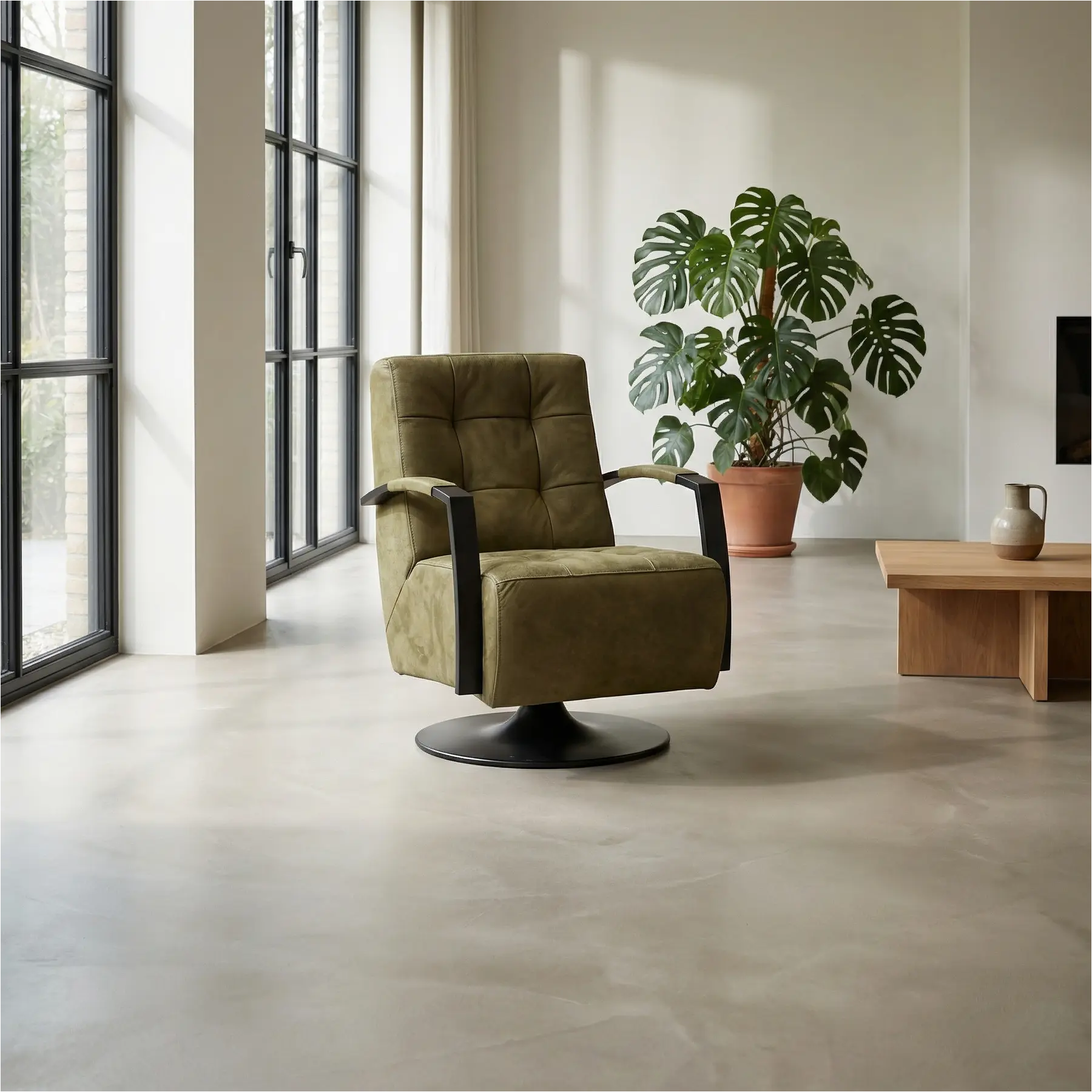 afbeelding van Leren draaifauteuil Mind