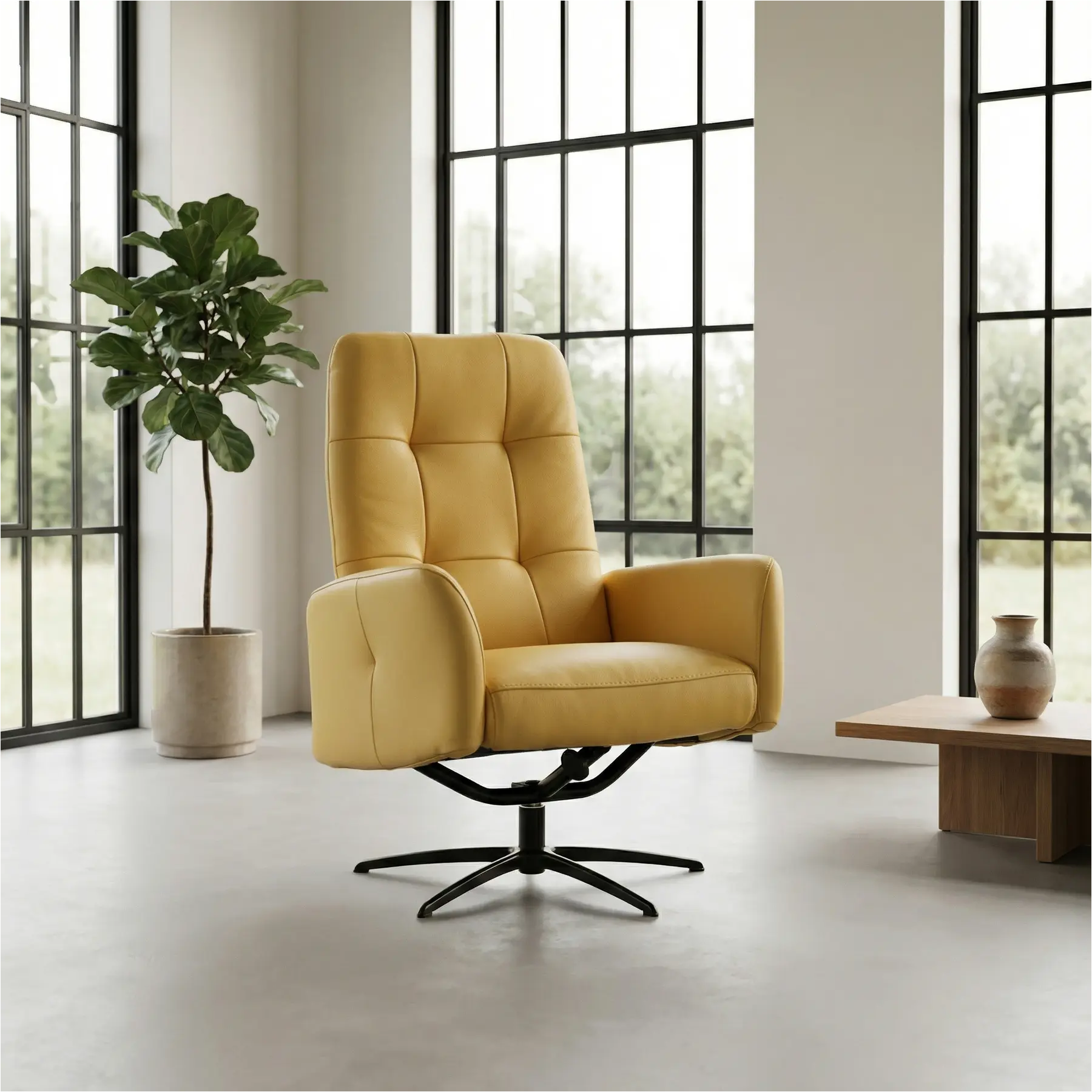 afbeelding van Leren draaifauteuil Pulse